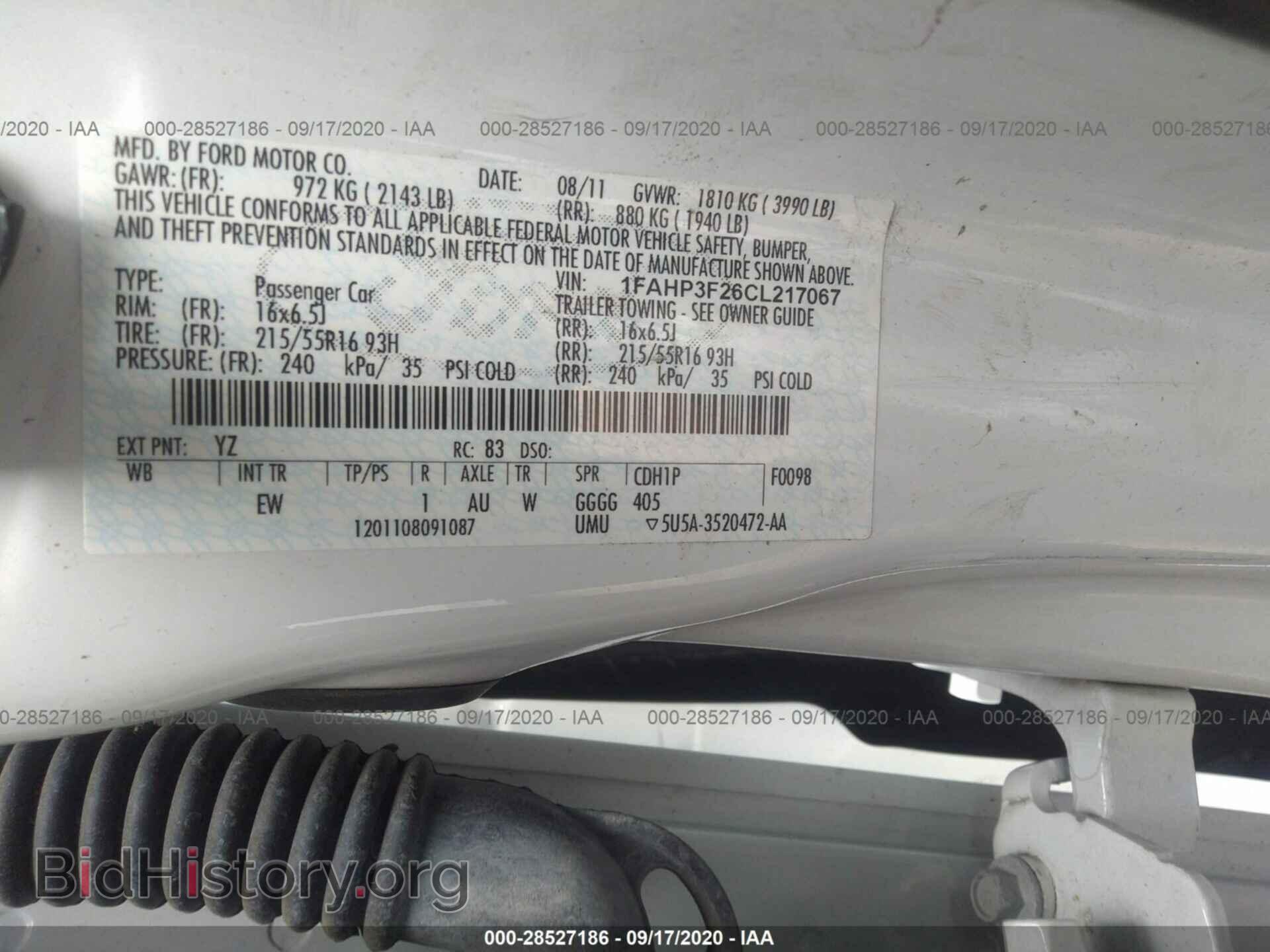 2012 FORD FOCUS - VIN: 1FAHP3F26CL217067 - Фото 9