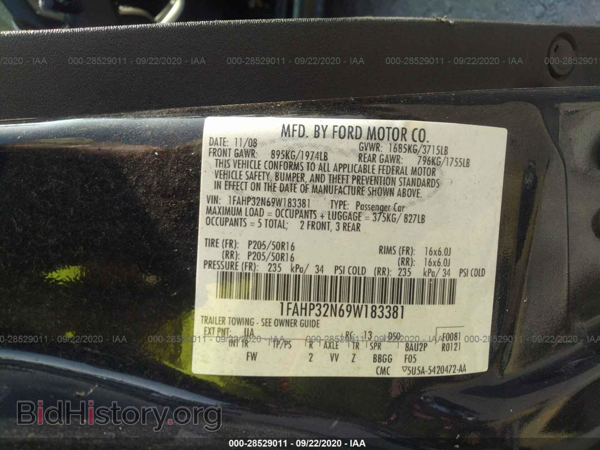2009 FORD FOCUS - VIN: 1FAHP32N69W183381 - Фото 9