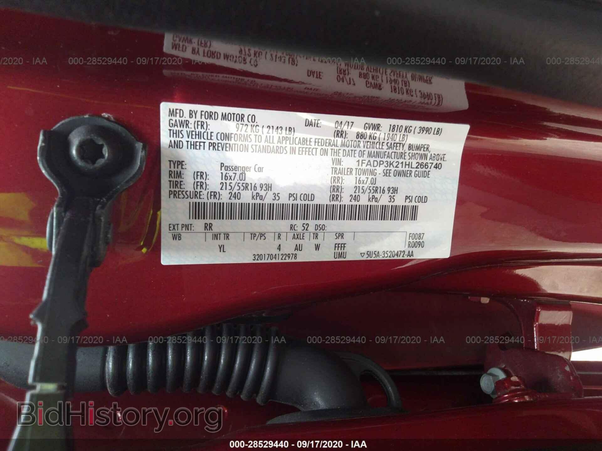 2017 FORD FOCUS - VIN: 1FADP3K21HL266740 - Фото 9