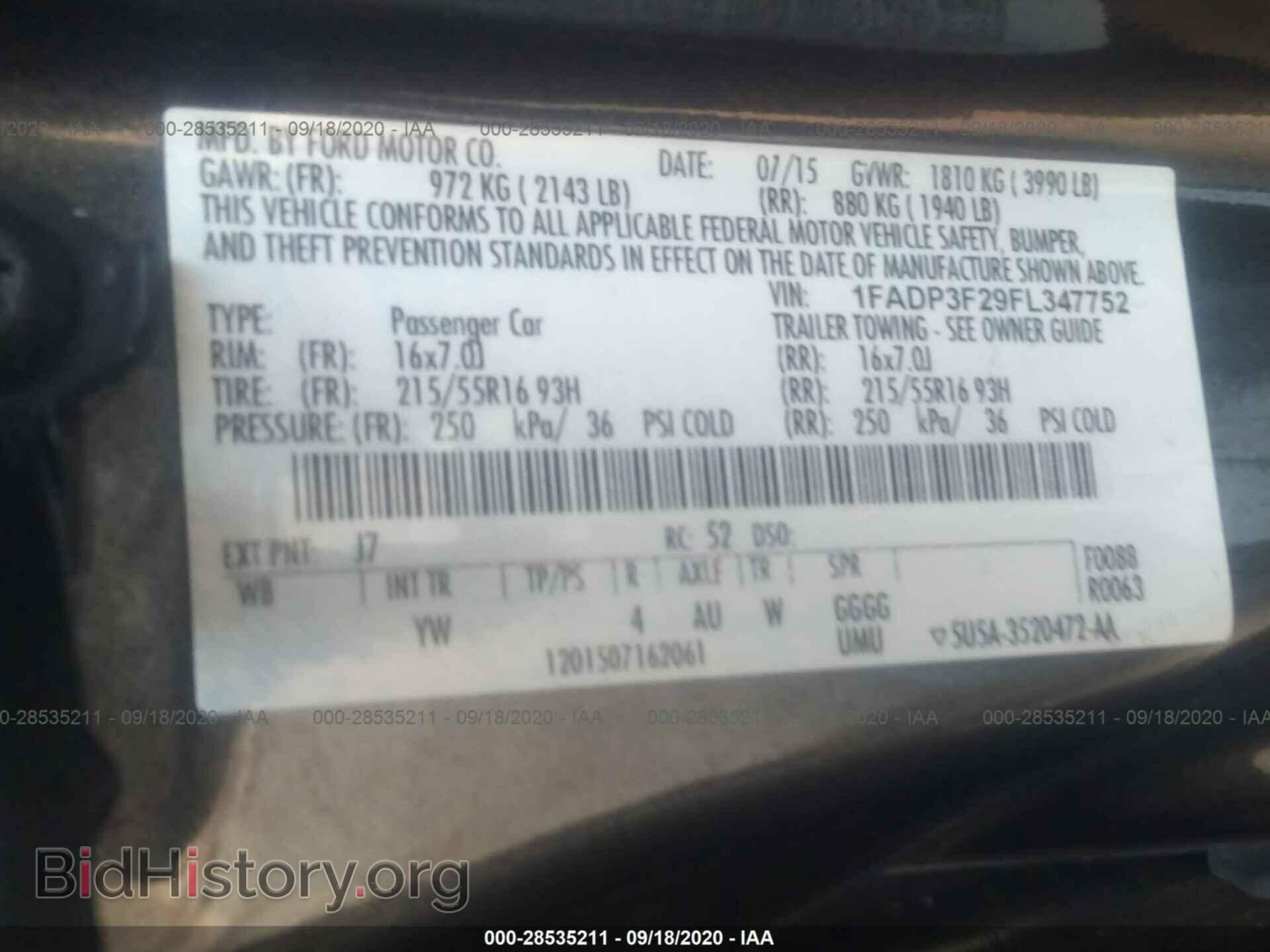 2015 FORD FOCUS - VIN: 1FADP3F29FL347752 - Фото 9