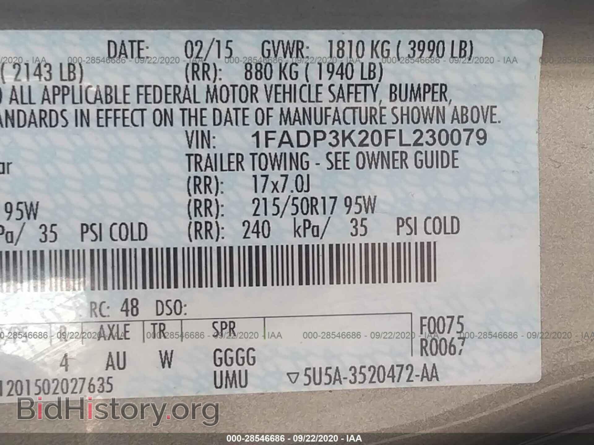 2015 FORD FOCUS - VIN: 1FADP3K20FL230079 - Фото 9