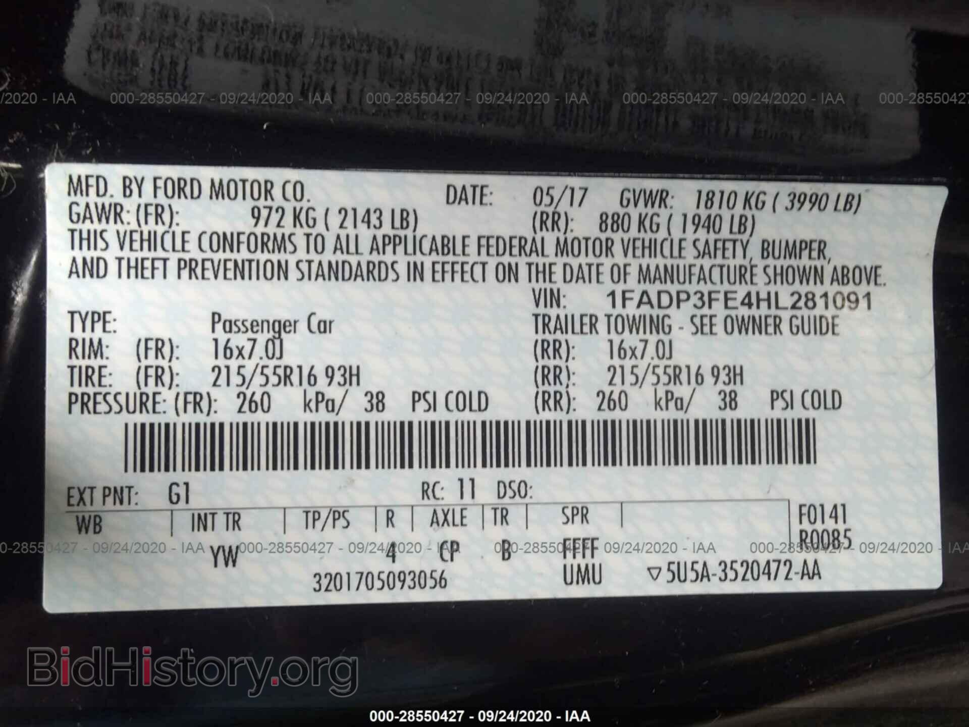2017 FORD FOCUS - VIN: 1FADP3FE4HL281091 - Фото 9