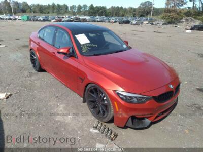 2018 BMW M3, оранжевый — VIN WBS8M9C53J5L01023, IAAI