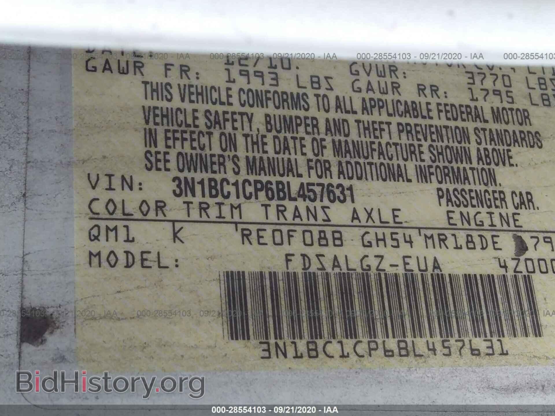 2011 NISSAN VERSA - VIN: 3N1BC1CP6BL457631 - Фото 9