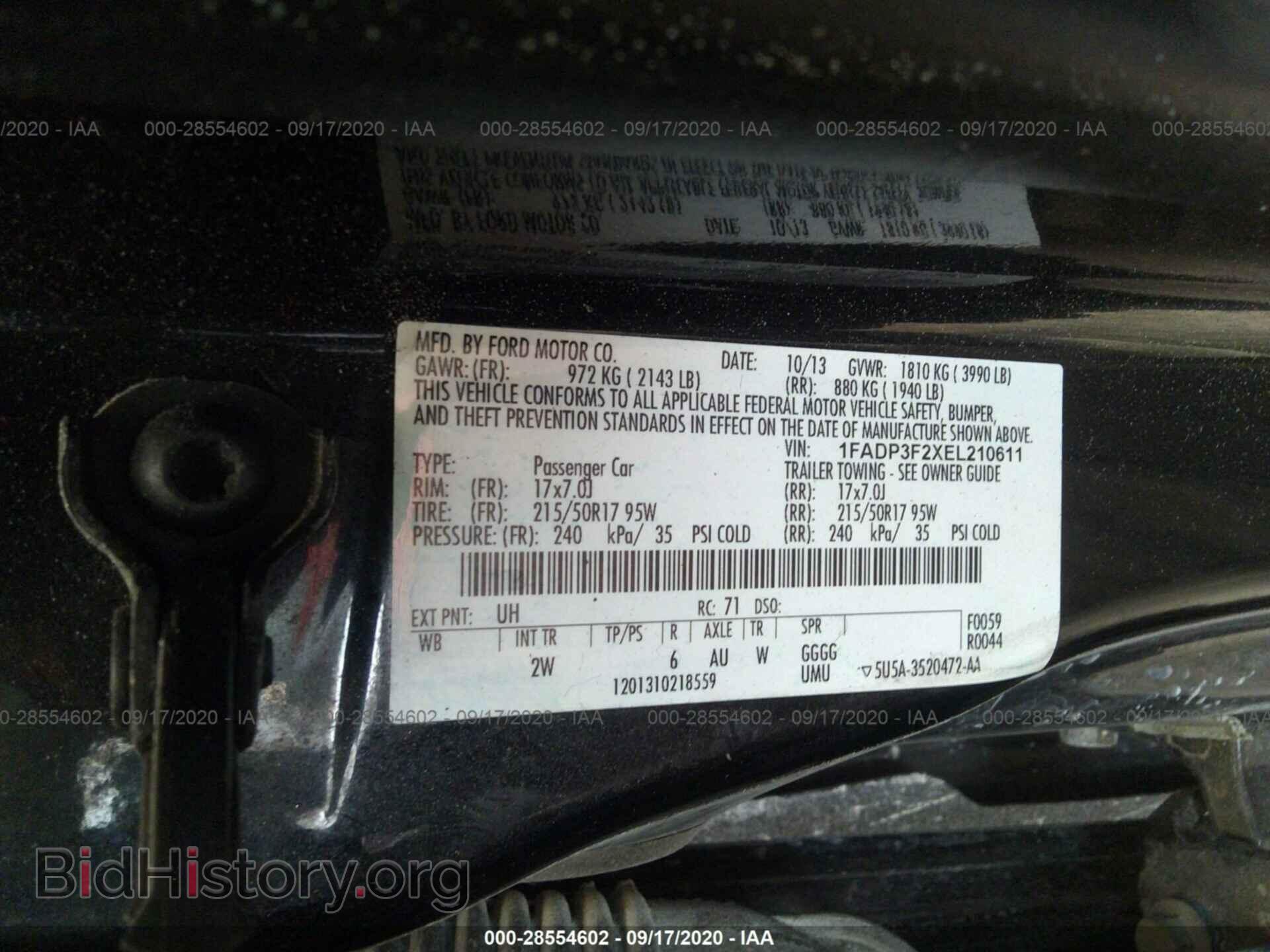 2014 FORD FOCUS - VIN: 1FADP3F2XEL210611 - Фото 9