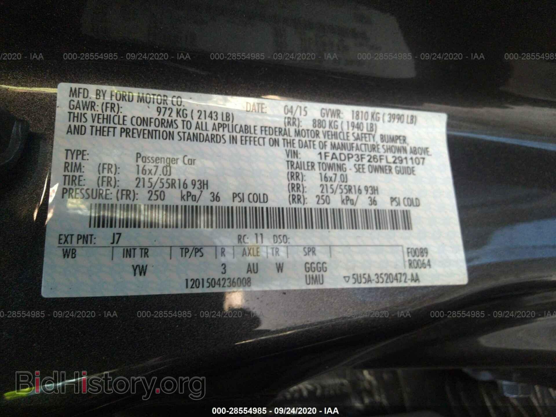 2015 FORD FOCUS - VIN: 1FADP3F26FL291107 - Фото 9