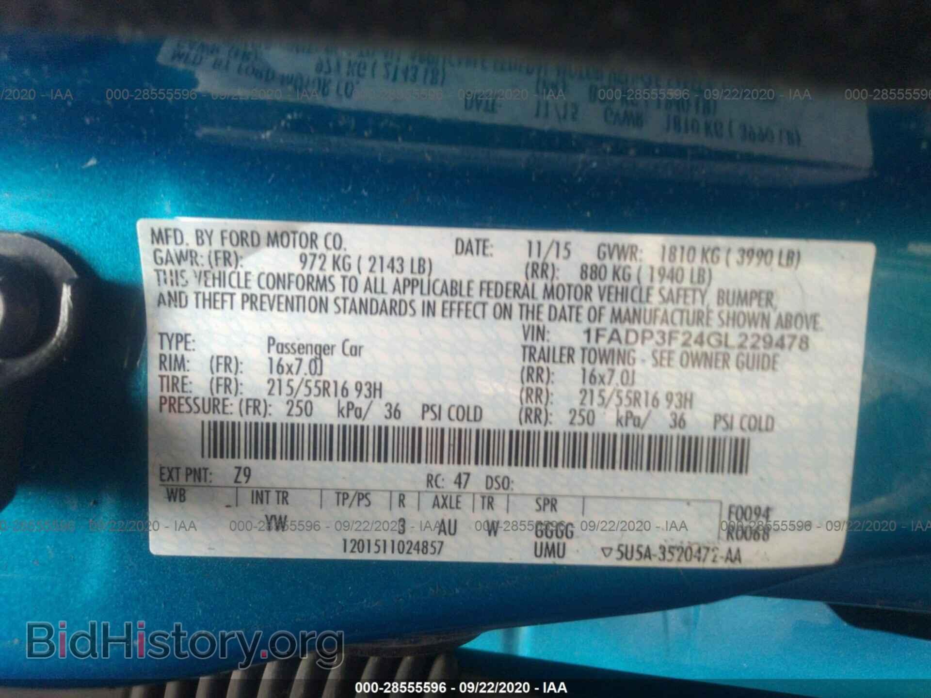2016 FORD FOCUS - VIN: 1FADP3F24GL229478 - Фото 9