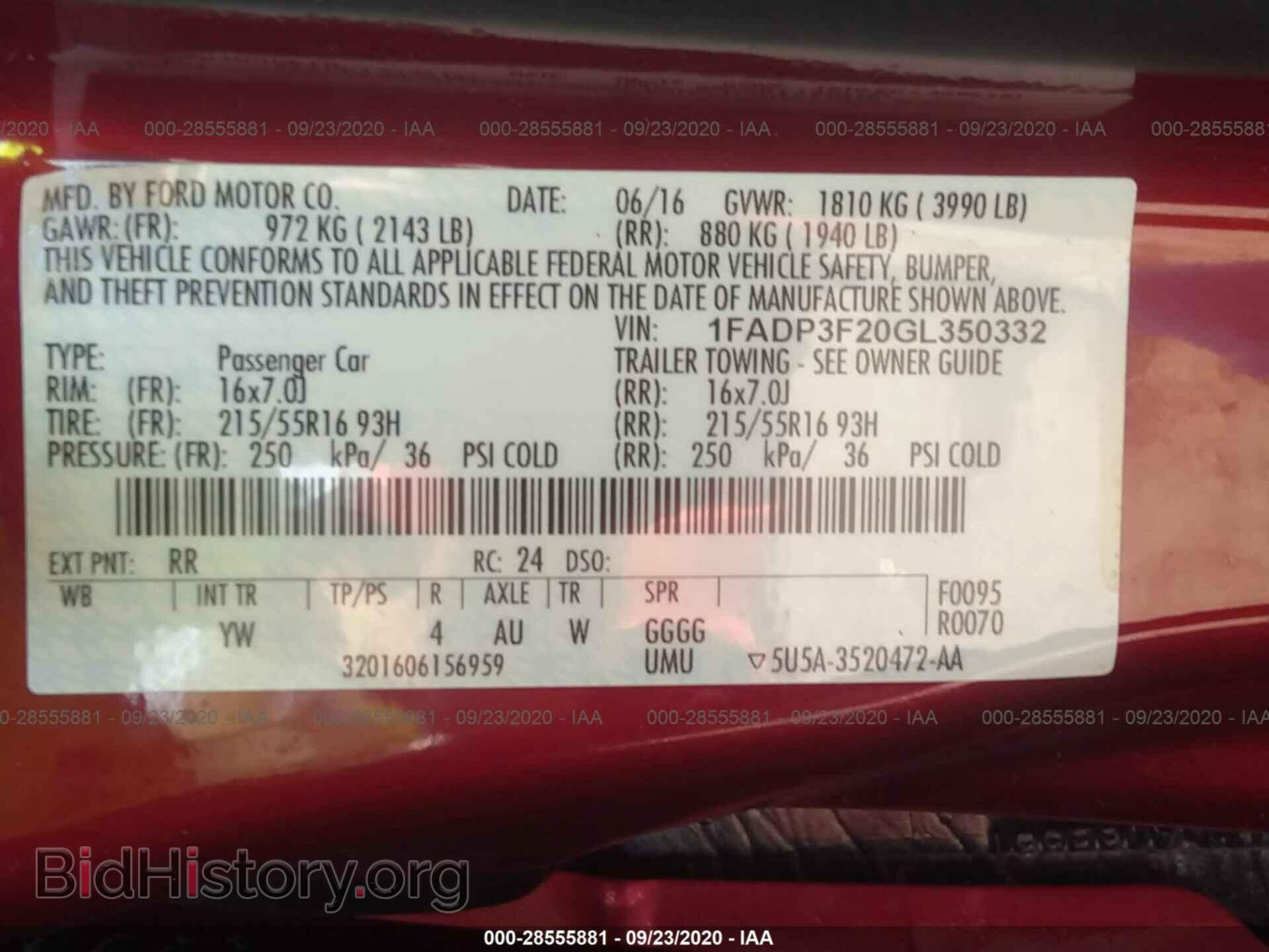 2016 FORD FOCUS - VIN: 1FADP3F20GL350332 - Фото 9