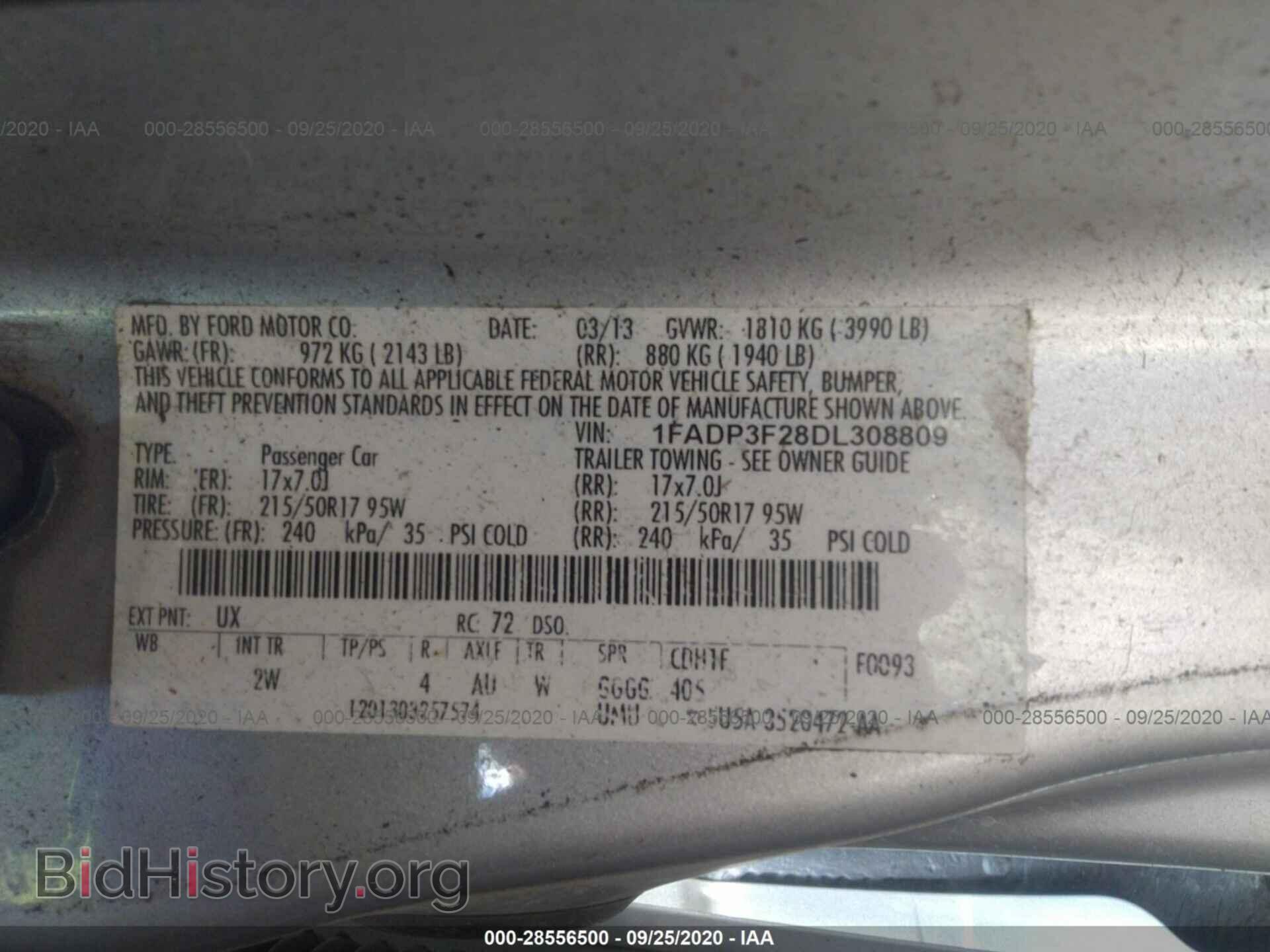 2013 FORD FOCUS - VIN: 1FADP3F28DL308809 - Фото 9