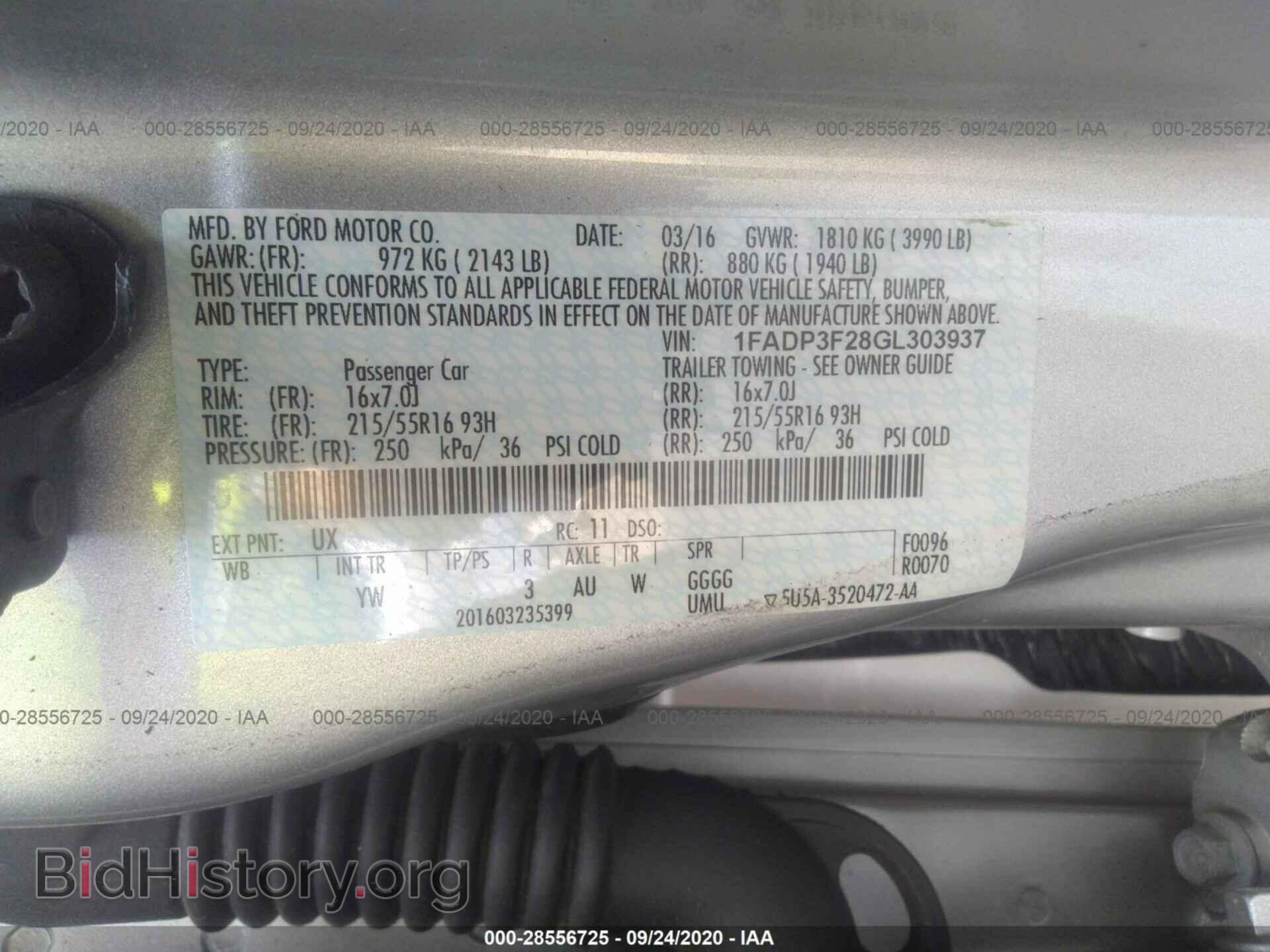 2016 FORD FOCUS - VIN: 1FADP3F28GL303937 - Фото 9