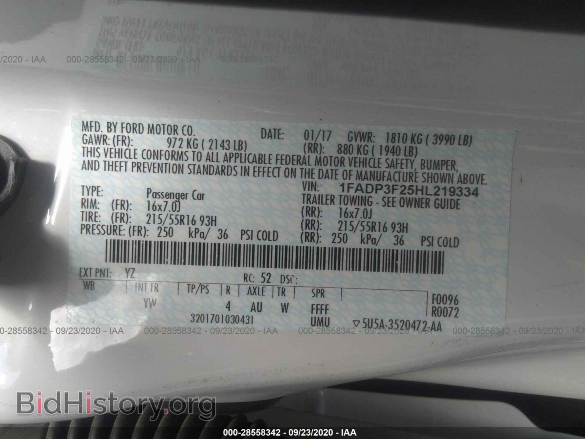 2017 FORD FOCUS - VIN: 1FADP3F25HL219334 - Photo 9