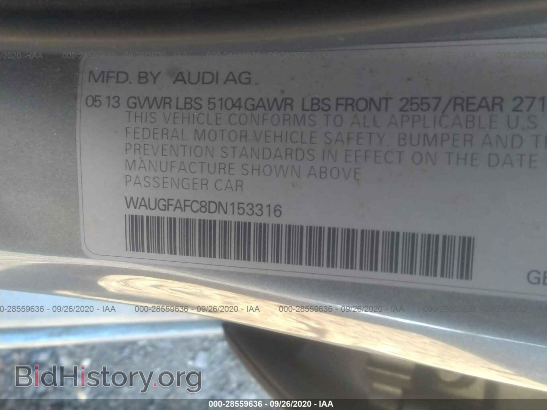 2013 AUDI A6 - VIN: WAUGFAFC8DN153316 - Photo 9