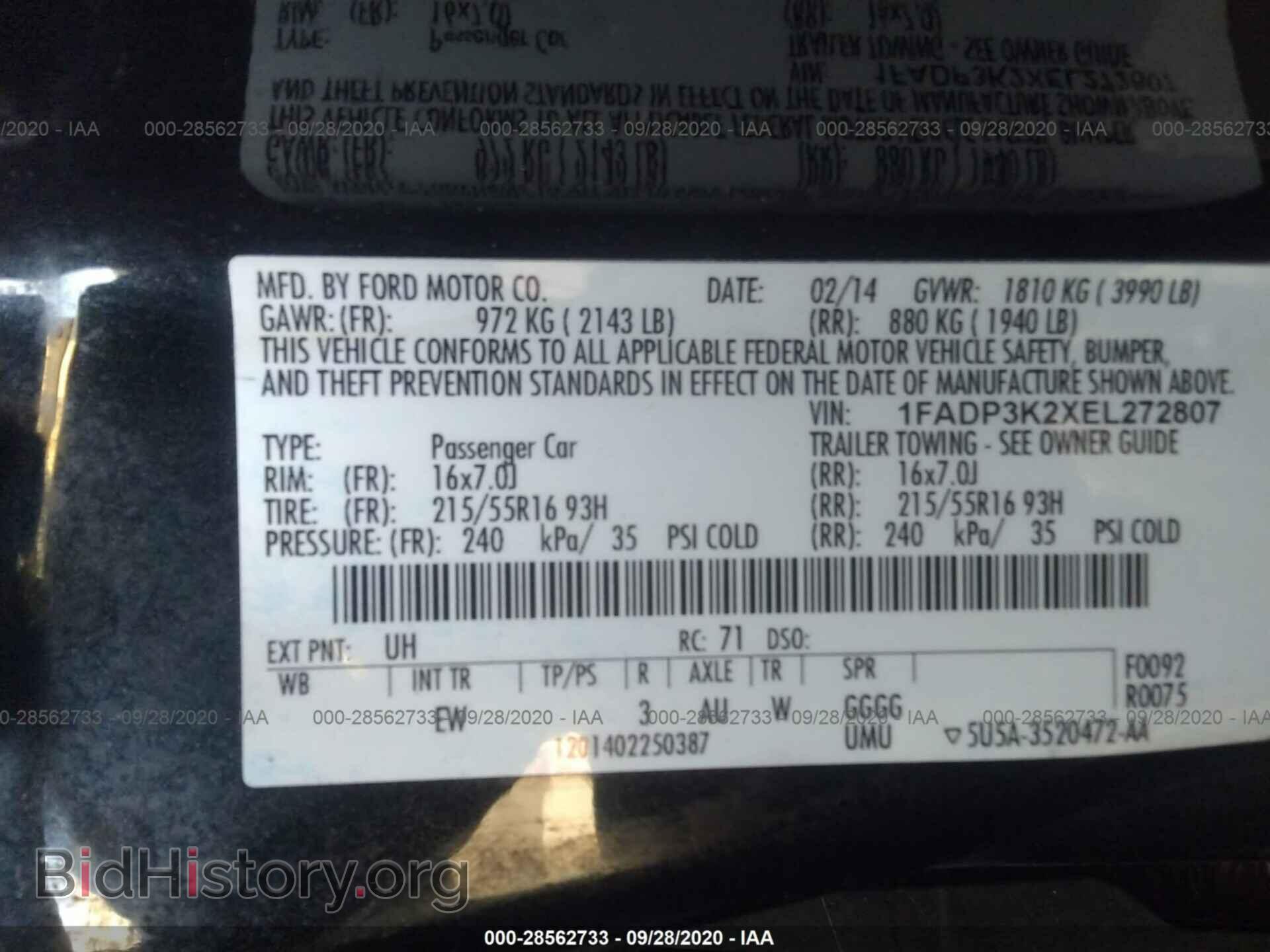 2014 FORD FOCUS - VIN: 1FADP3K2XEL272807 - Photo 9