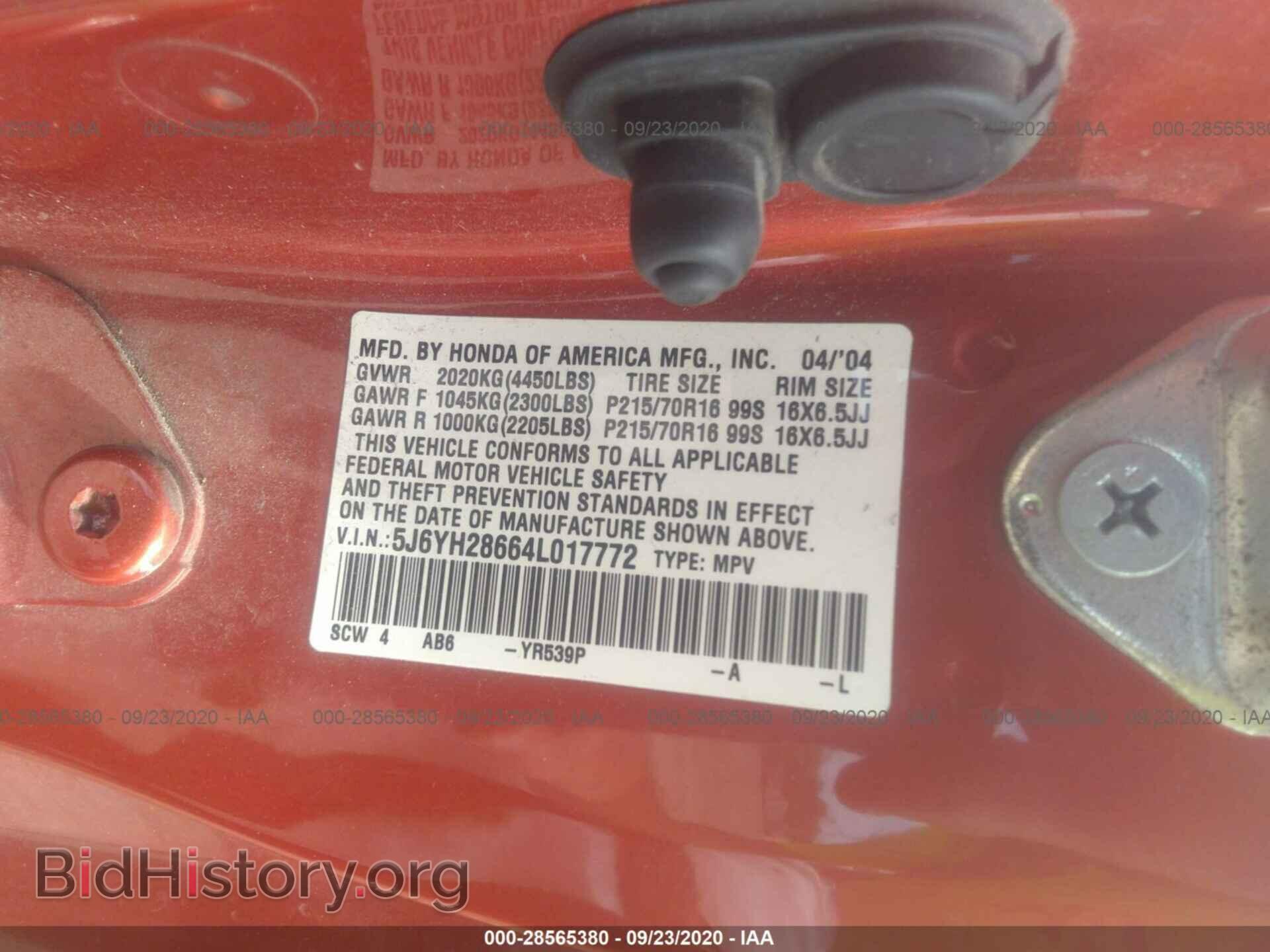 2004 HONDA ELEMENT - VIN: 5J6YH28664L017772 - Фото 9