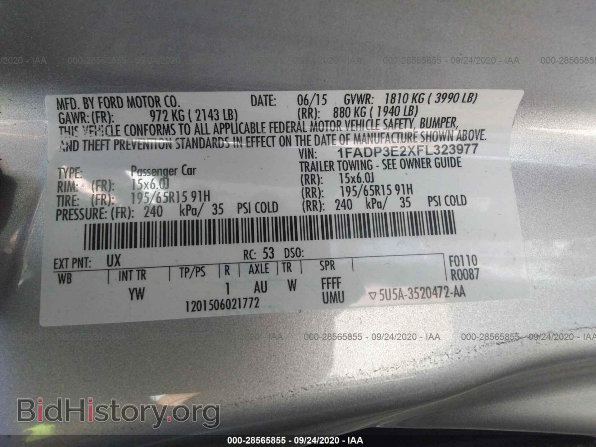 2015 FORD FOCUS - VIN: 1FADP3E2XFL323977 - Фото 9