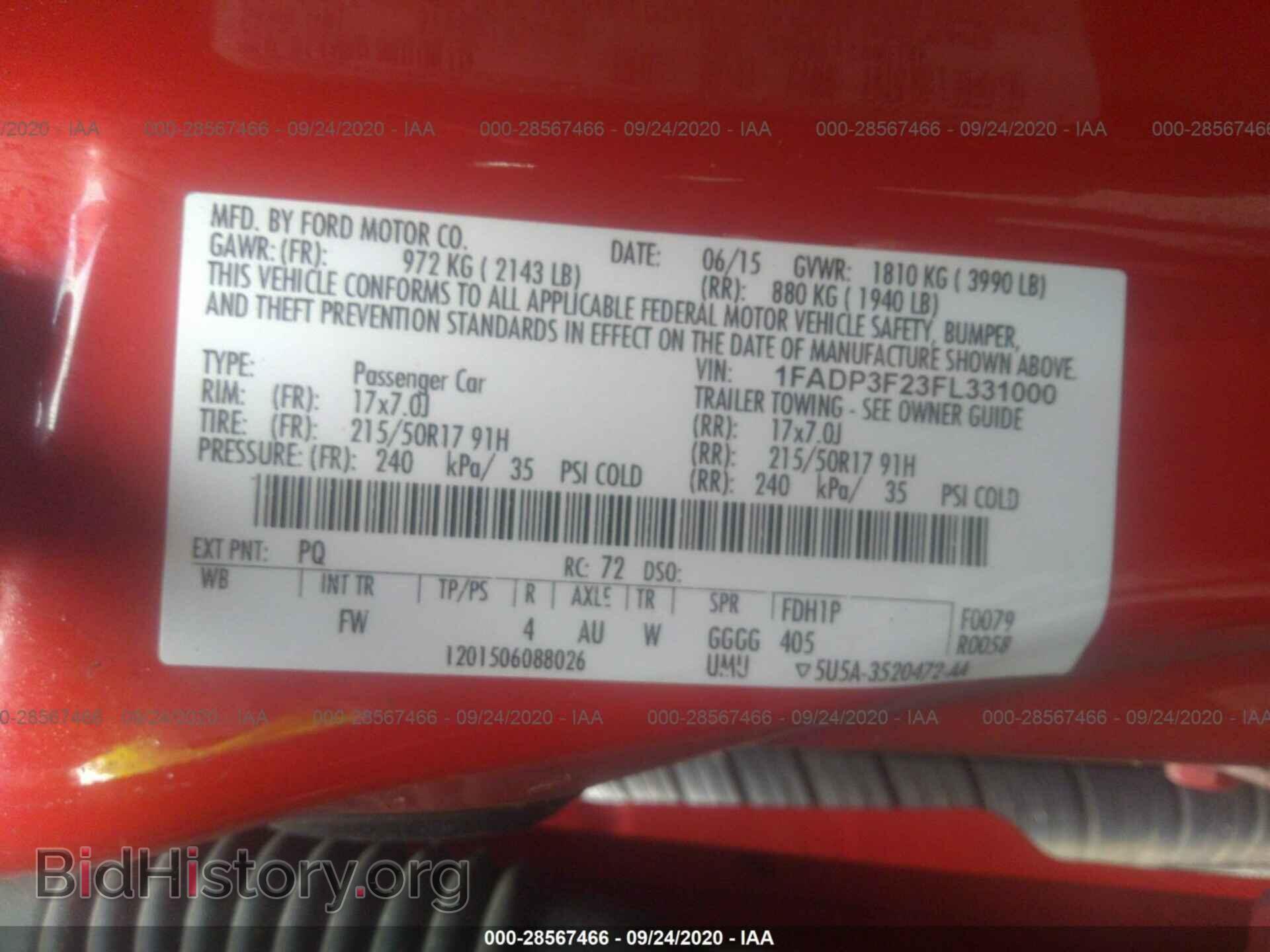 2015 FORD FOCUS - VIN: 1FADP3F23FL331000 - Фото 9