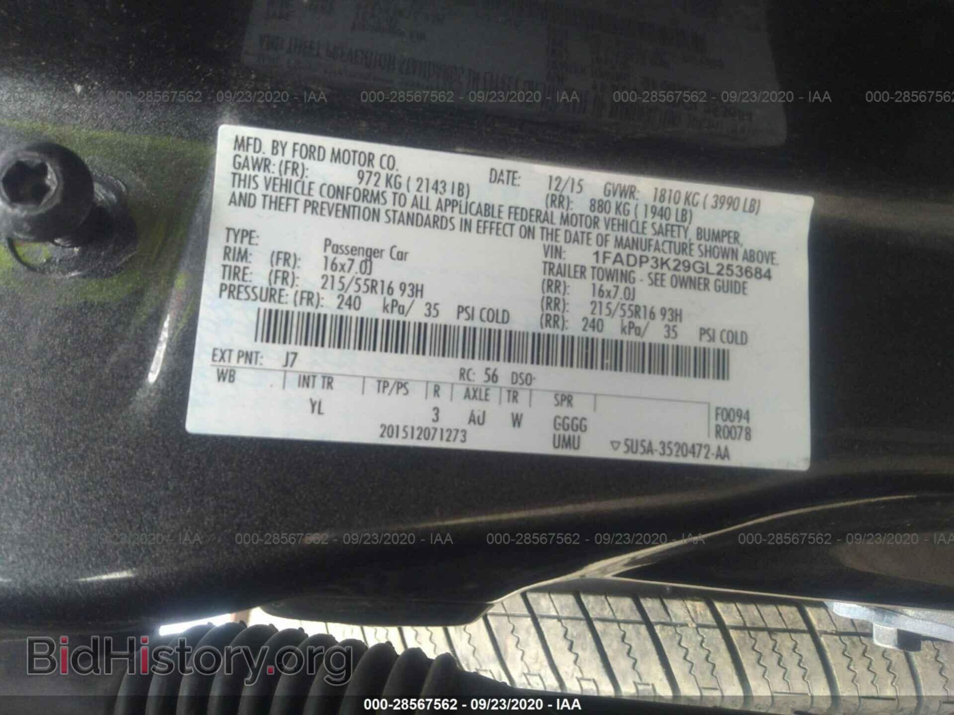 2016 FORD FOCUS - VIN: 1FADP3K29GL253684 - Photo 9