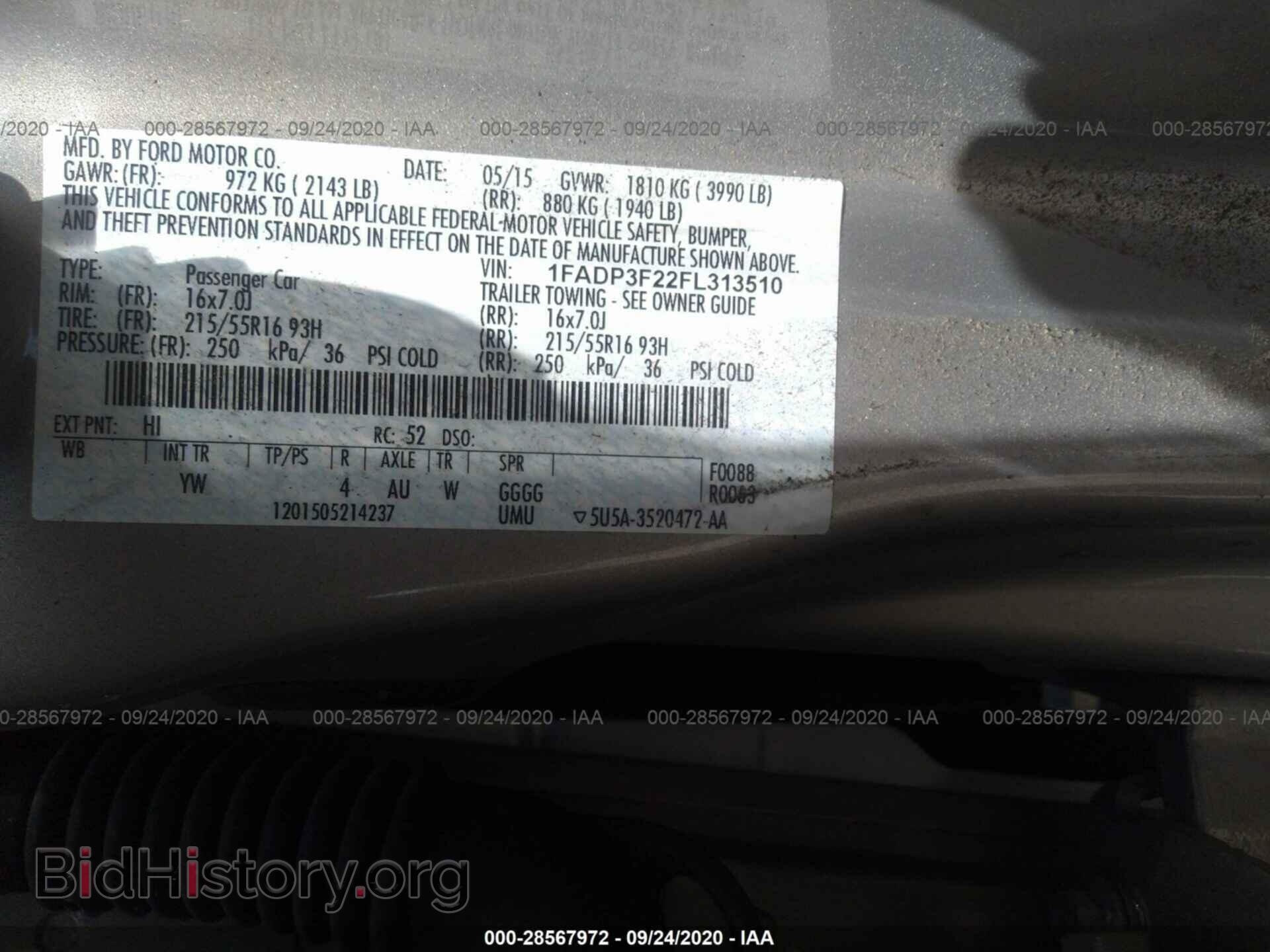 2015 FORD FOCUS - VIN: 1FADP3F22FL313510 - Фото 9