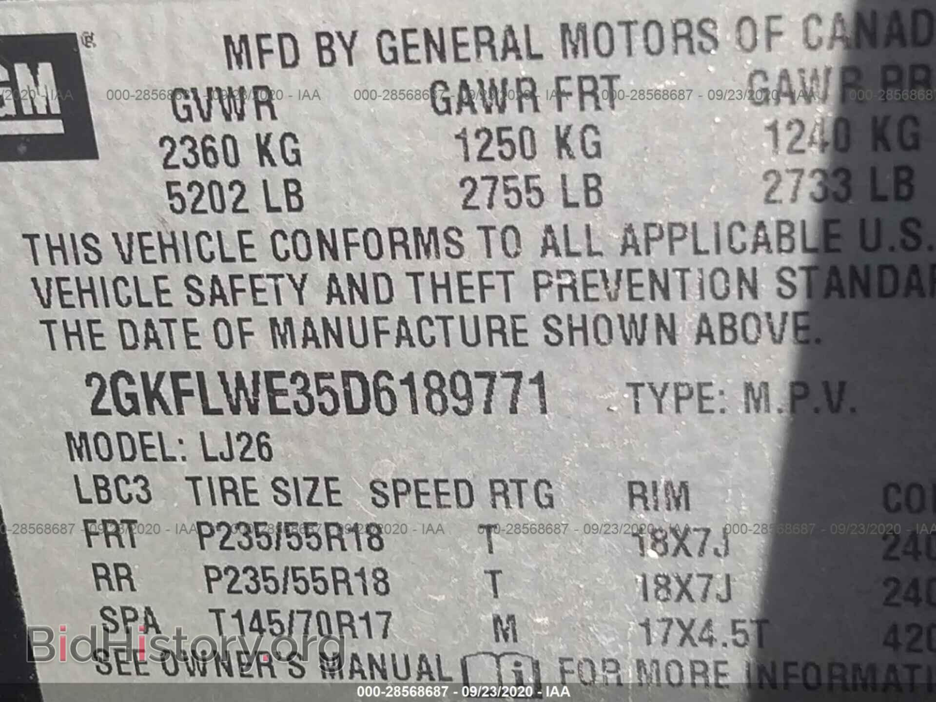 2013 GMC TERRAIN - VIN: 2GKFLWE35D6189771 - Photo 9