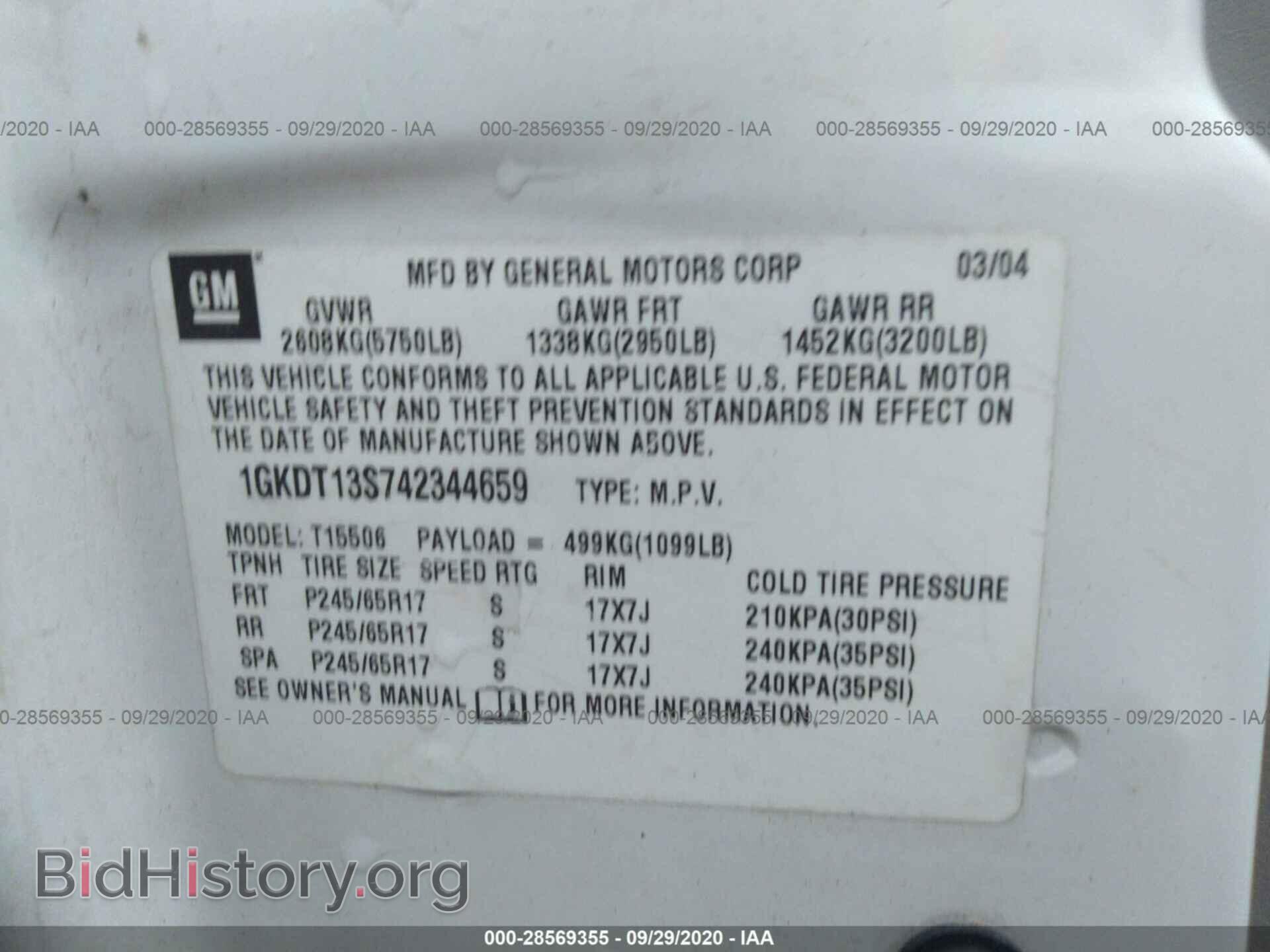 2004 GMC ENVOY - VIN: 1GKDT13S742344659 - Фото 9
