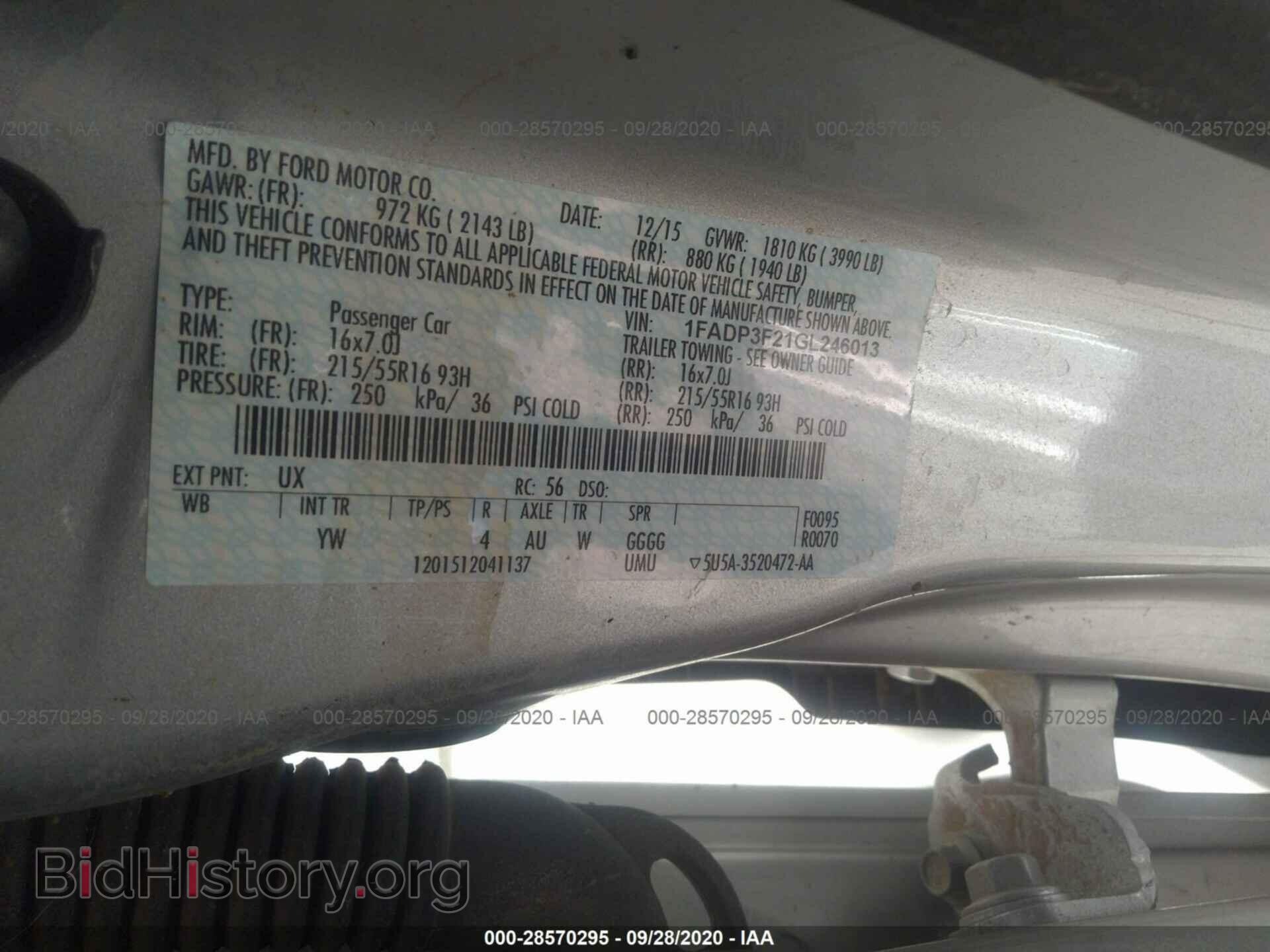 2016 FORD FOCUS - VIN: 1FADP3F21GL246013 - Фото 9
