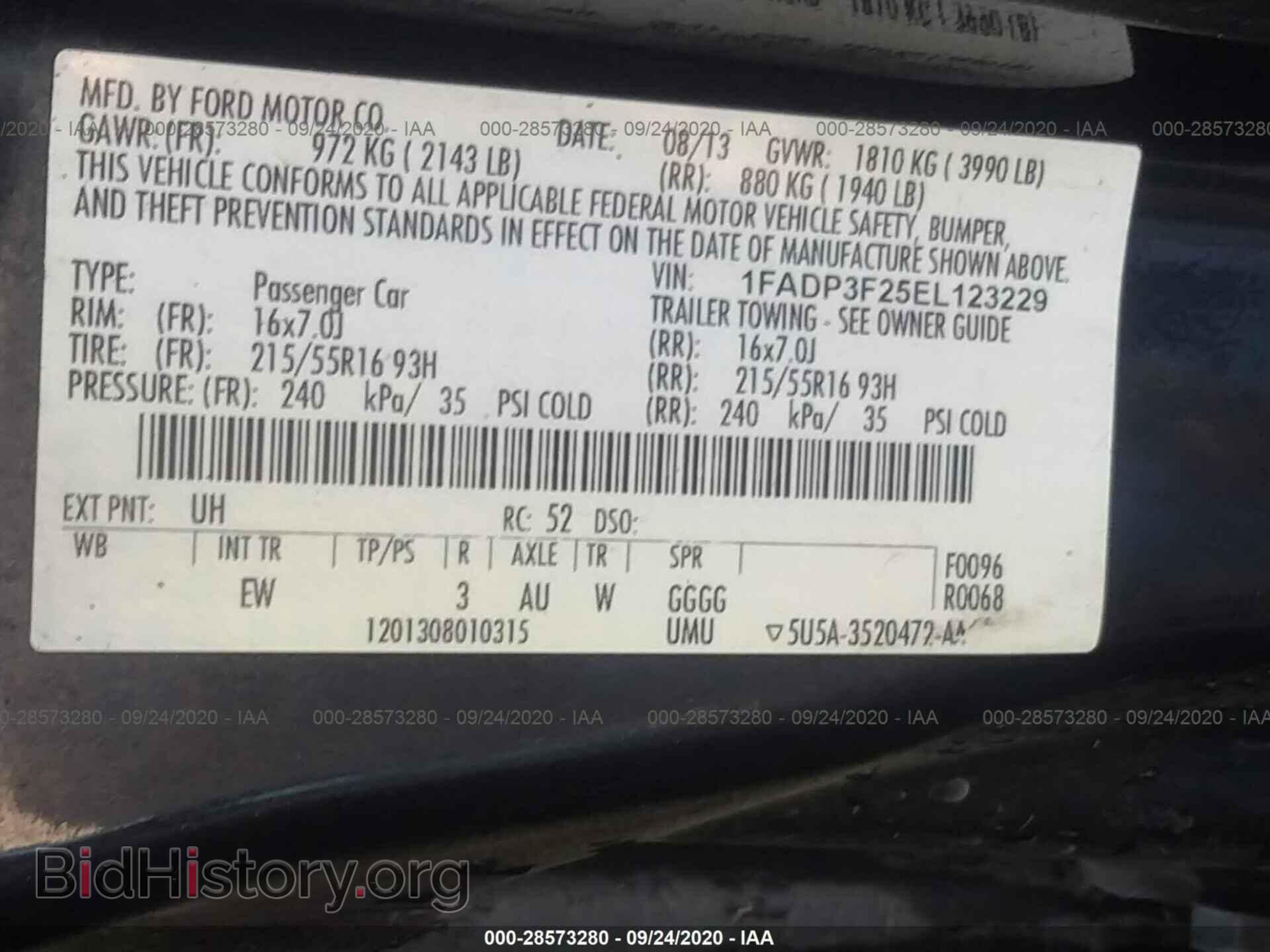 2014 FORD FOCUS - VIN: 1FADP3F25EL123229 - Фото 9