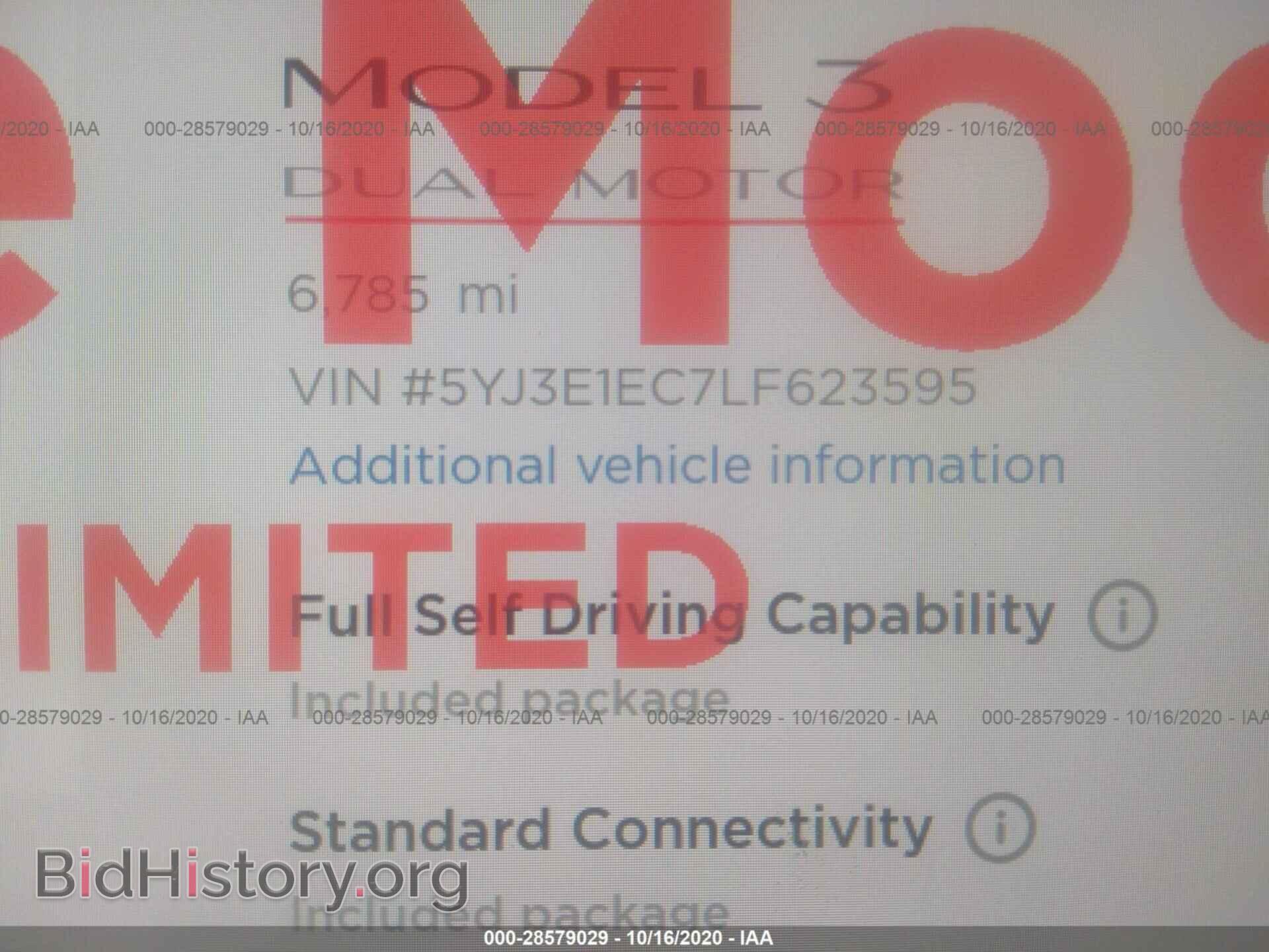 2020 TESLA MODEL 3 - VIN: 5YJ3E1EC7LF623595 - Фото 9