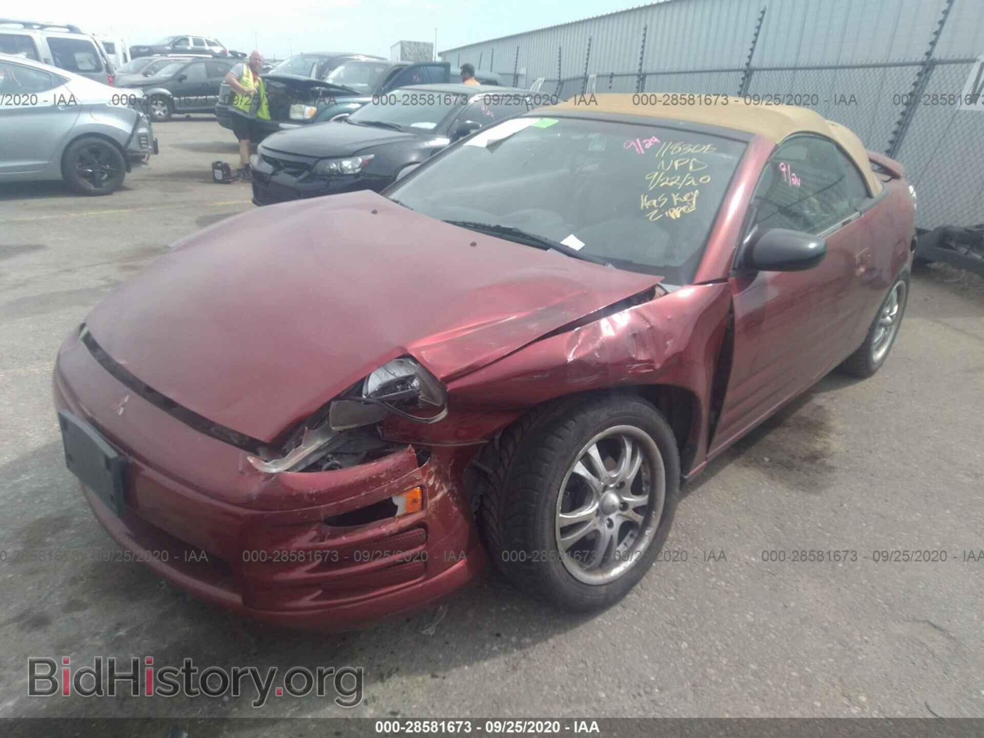 2001 MITSUBISHI ECLIPSE - VIN: 4A3AE45G01E155054 - Фото 2