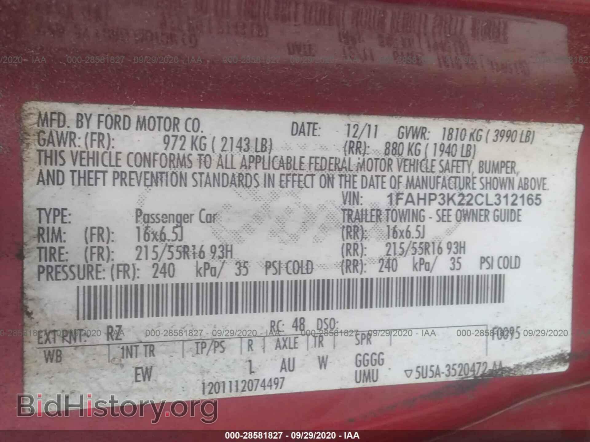 2012 FORD FOCUS - VIN: 1FAHP3K22CL312165 - Photo 9