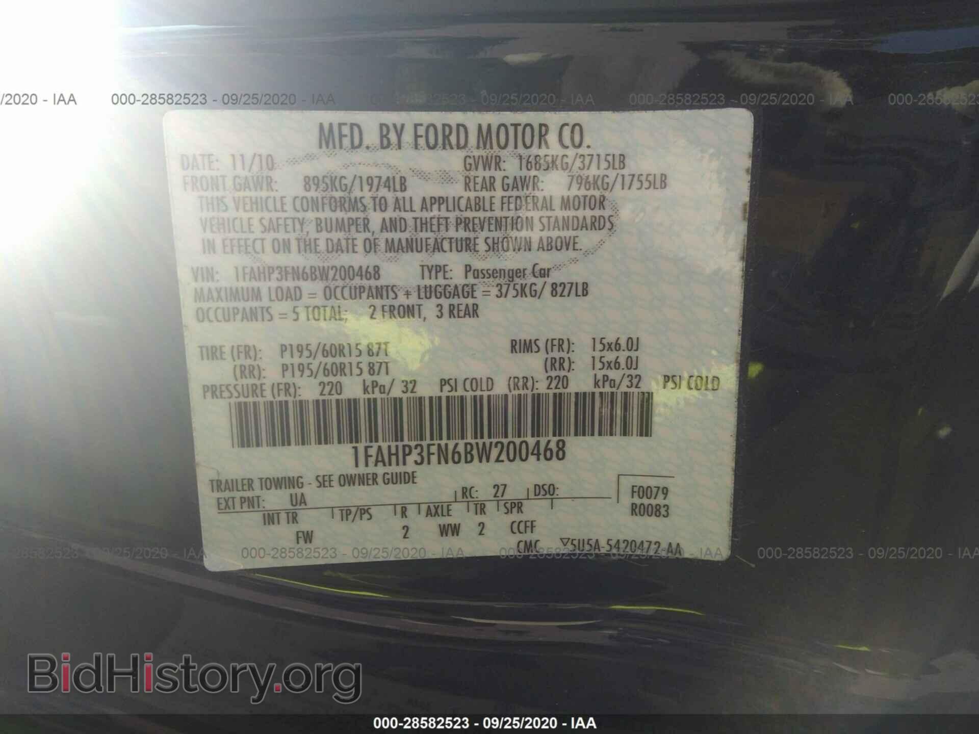2011 FORD FOCUS - VIN: 1FAHP3FN6BW200468 - Photo 9