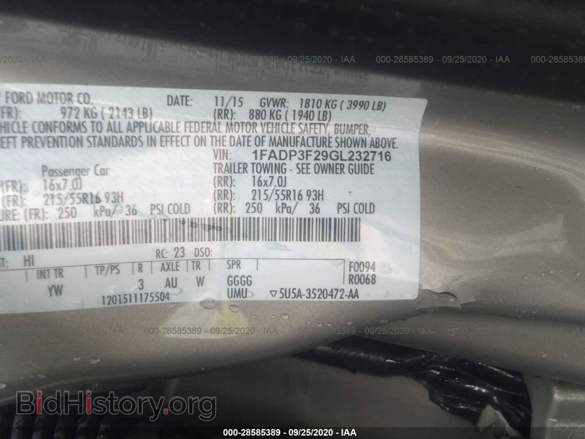 2016 FORD FOCUS - VIN: 1FADP3F29GL232716 - Photo 9