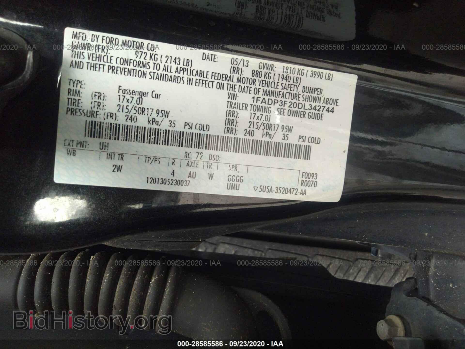 2013 FORD FOCUS - VIN: 1FADP3F20DL342744 - Фото 9