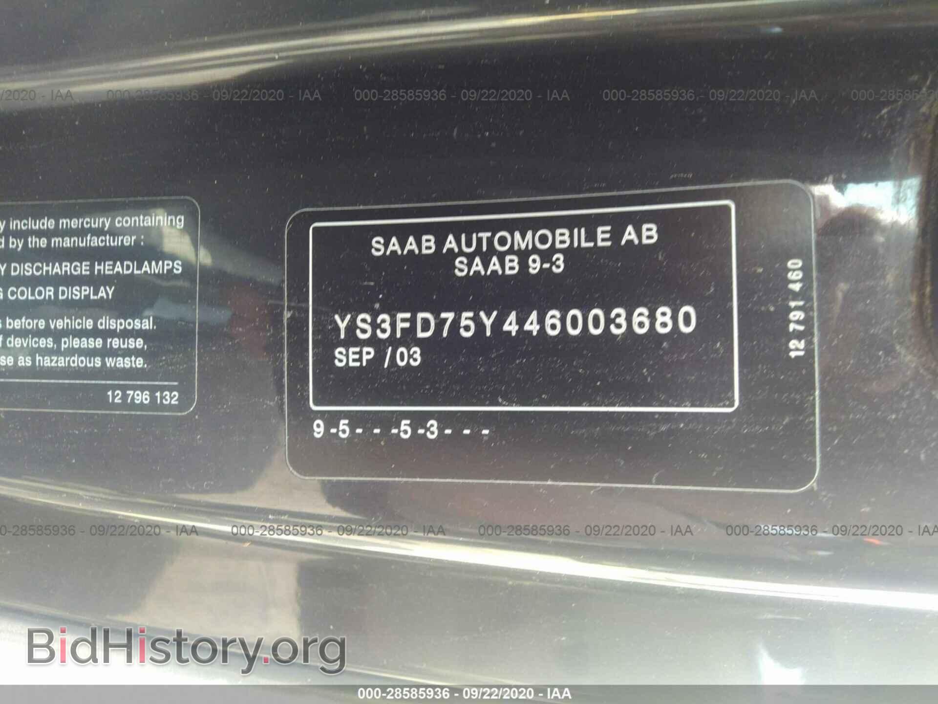 2004 SAAB 9-3 - VIN: YS3FD75Y446003680 - Photo 9
