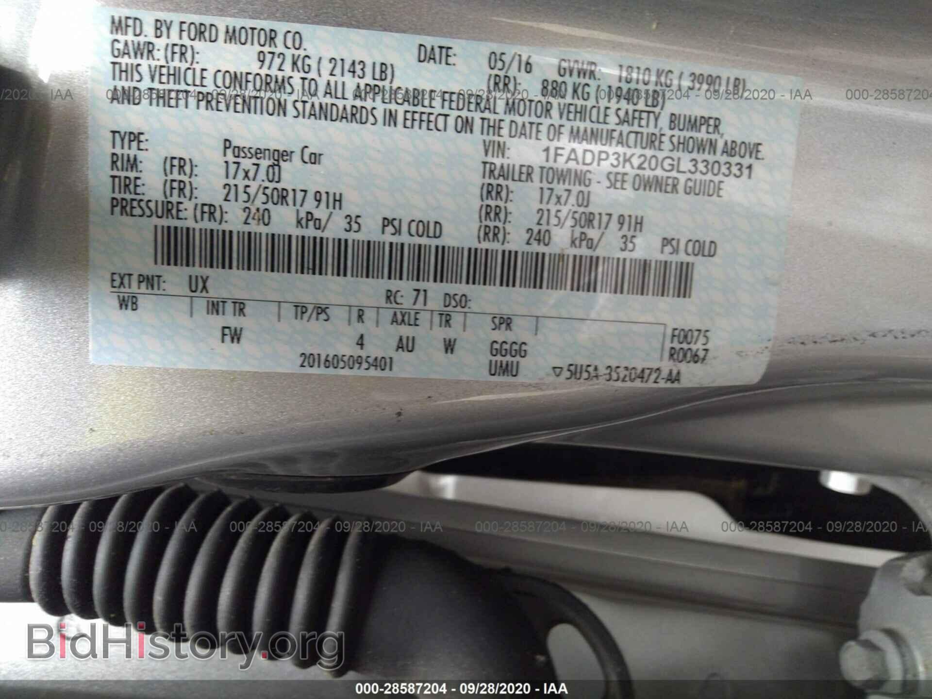 2016 FORD FOCUS - VIN: 1FADP3K20GL330331 - Фото 9