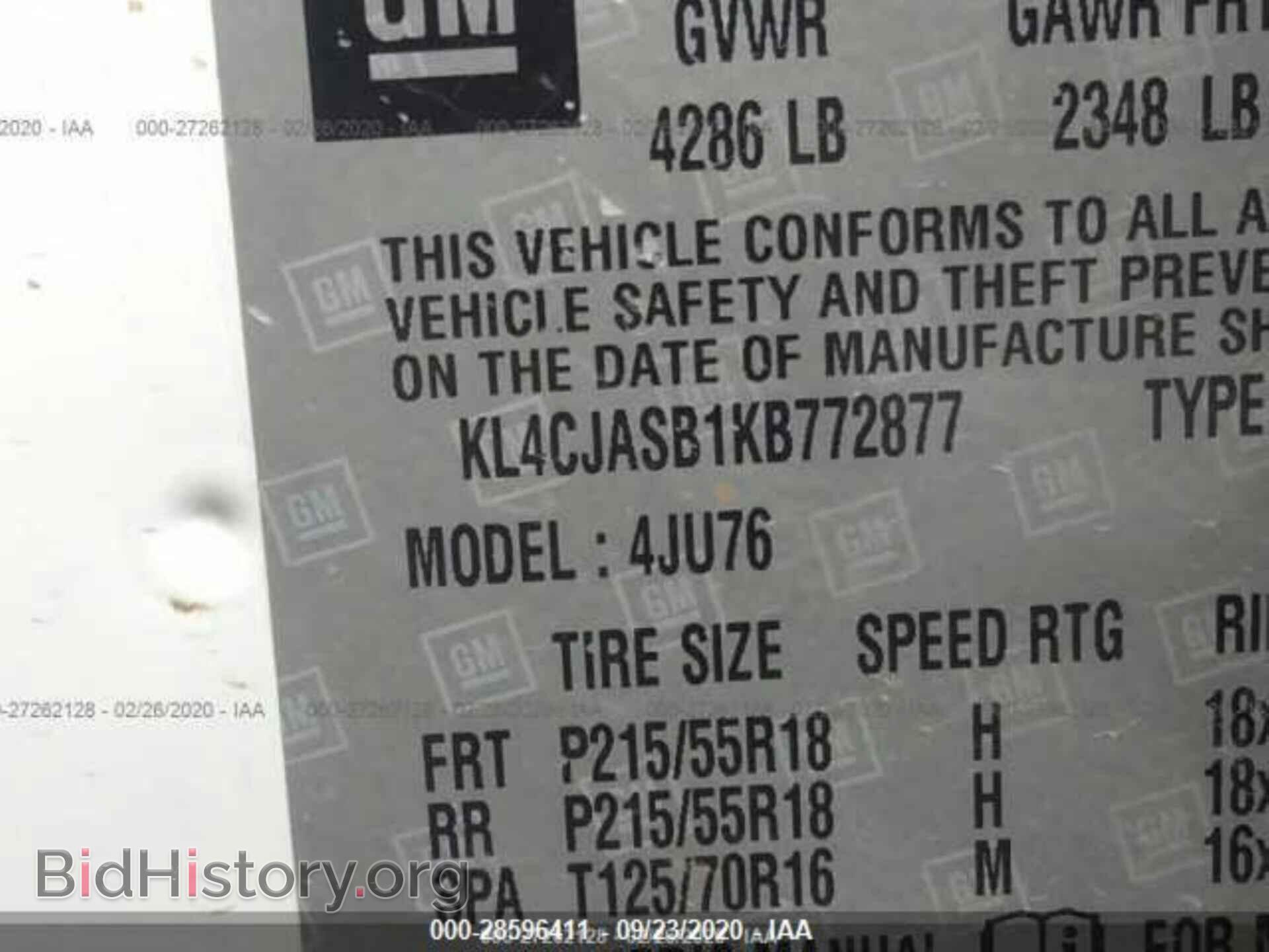2019 BUICK ENCORE - VIN: KL4CJASB1KB772877 - Фото 9