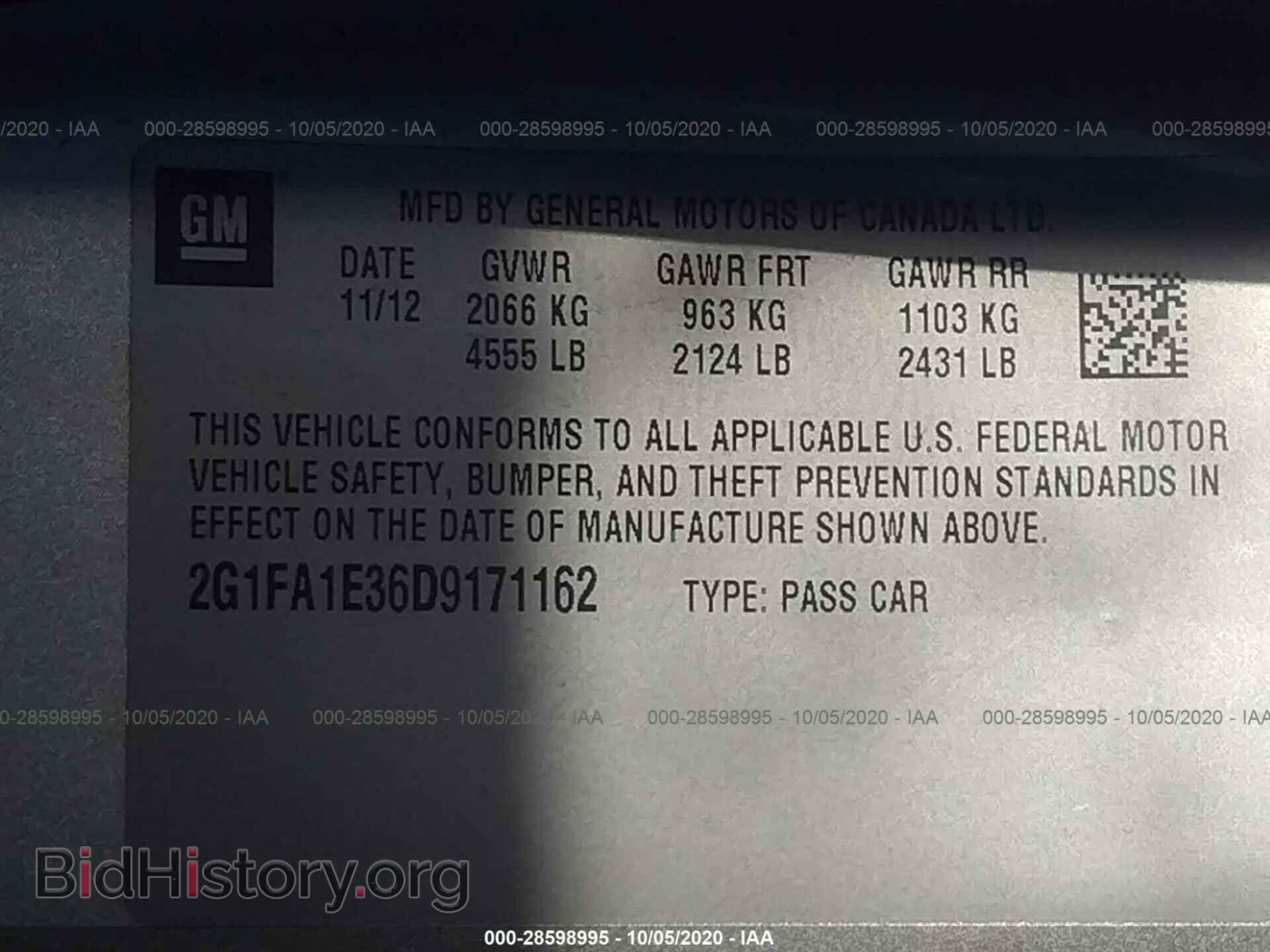 2013 CHEVROLET CAMARO - VIN: 2G1FA1E36D9171162 - Фото 9