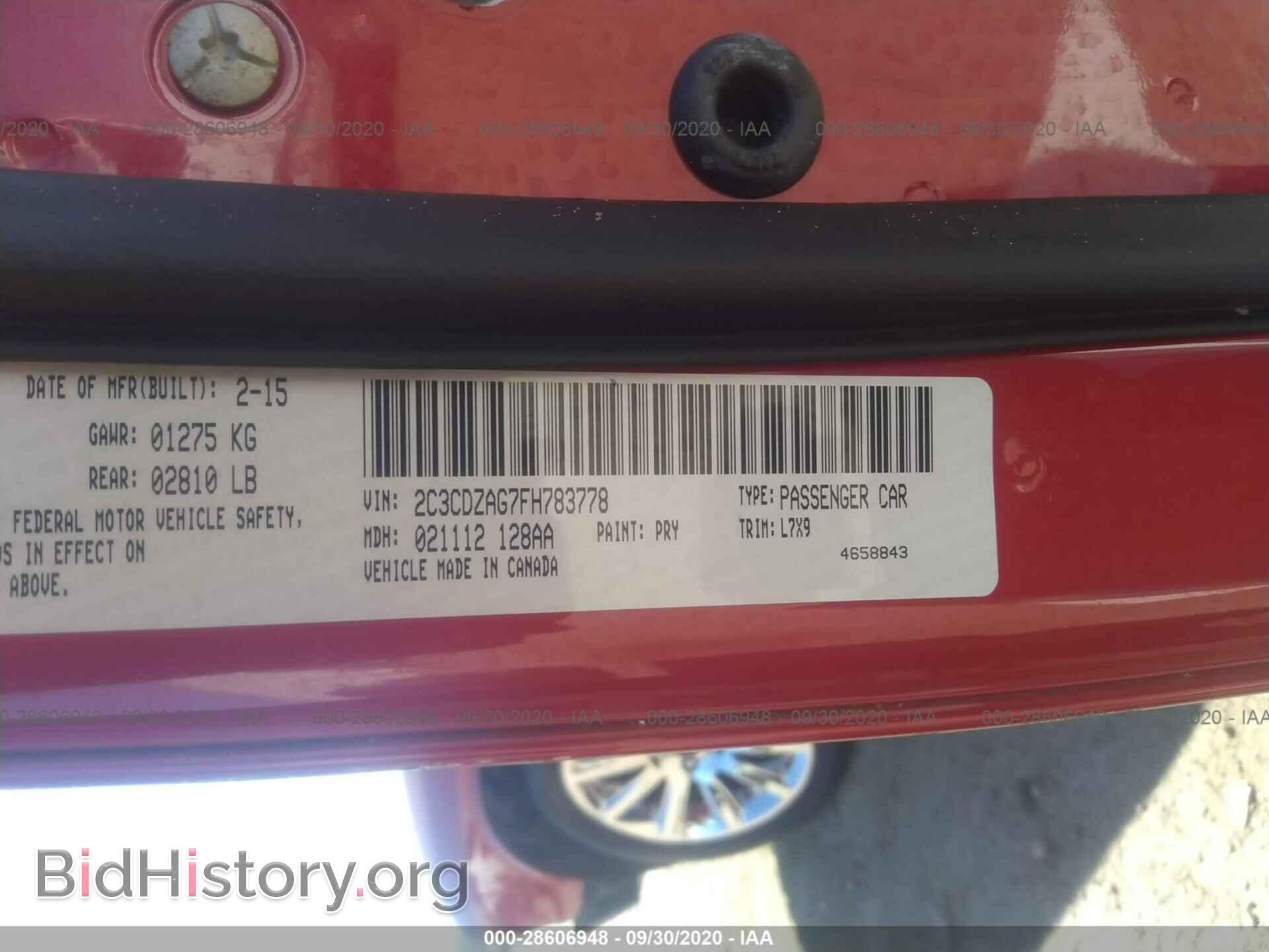 2015 DODGE CHALLENGER - VIN: 2C3CDZAG7FH783778 - Photo 9