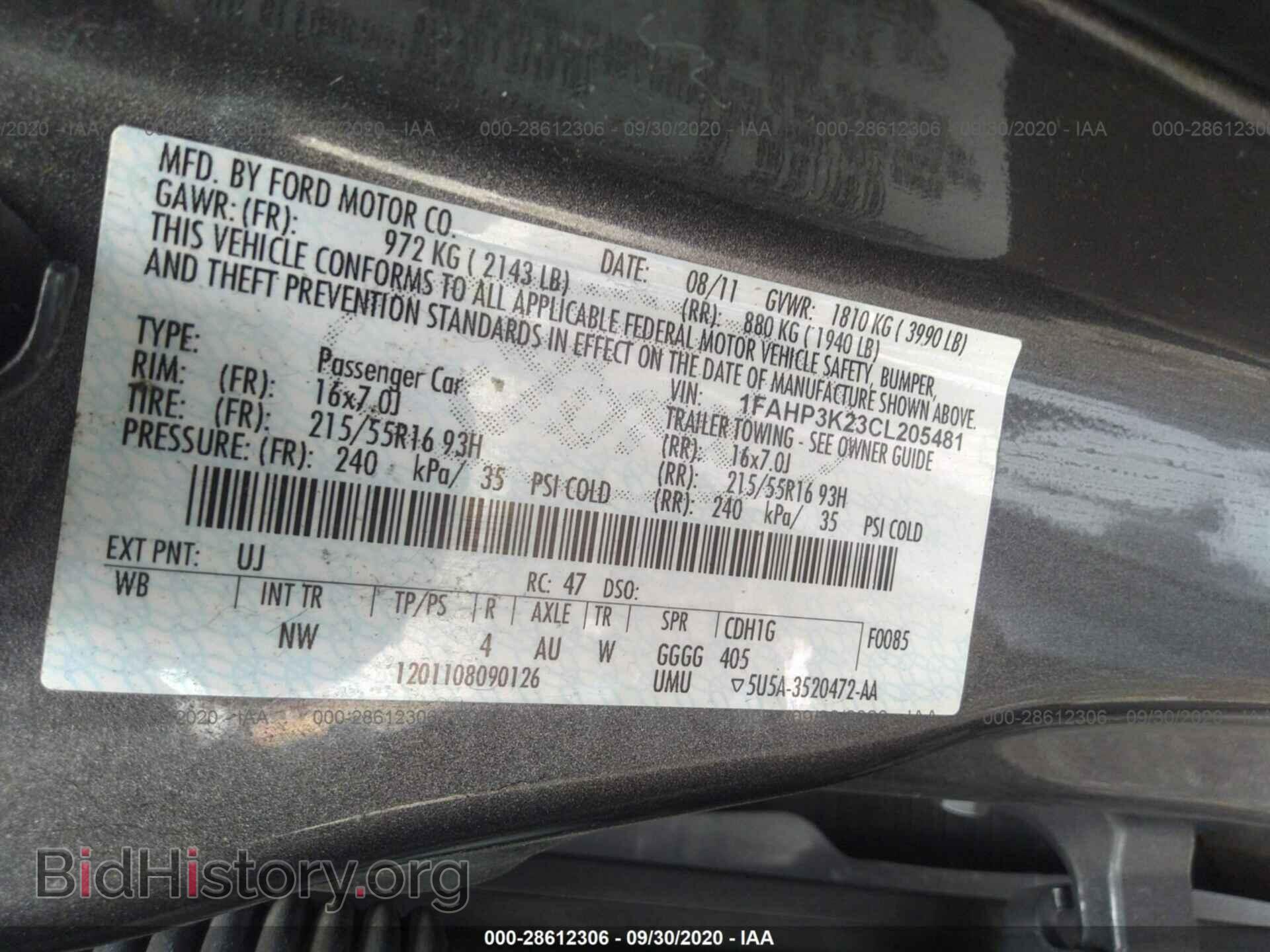 2012 FORD FOCUS - VIN: 1FAHP3K23CL205481 - Фото 9