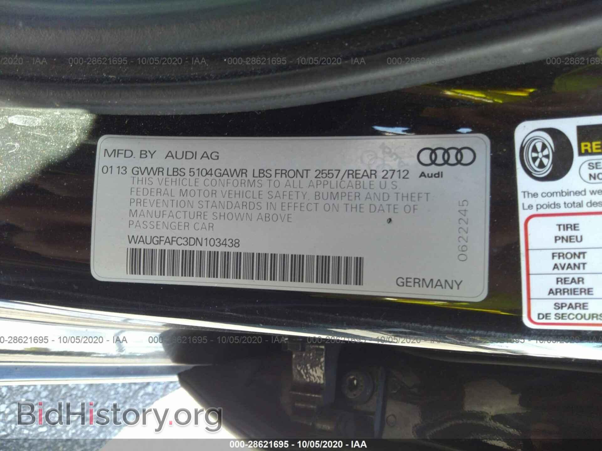 2013 AUDI A6 - VIN: WAUGFAFC3DN103438 - Фото 9