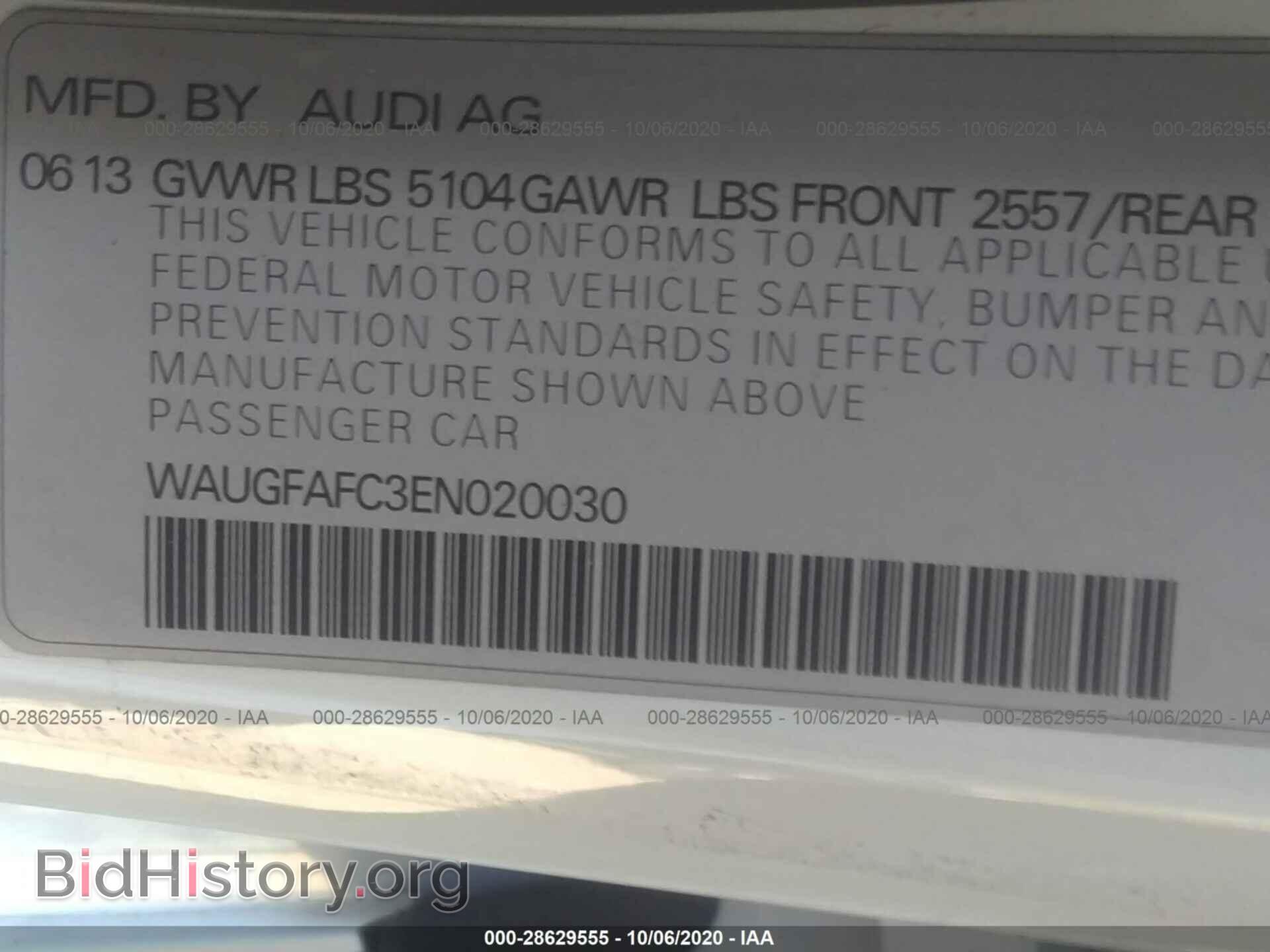 2014 AUDI A6 - VIN: WAUGFAFC3EN020030 - Photo 9