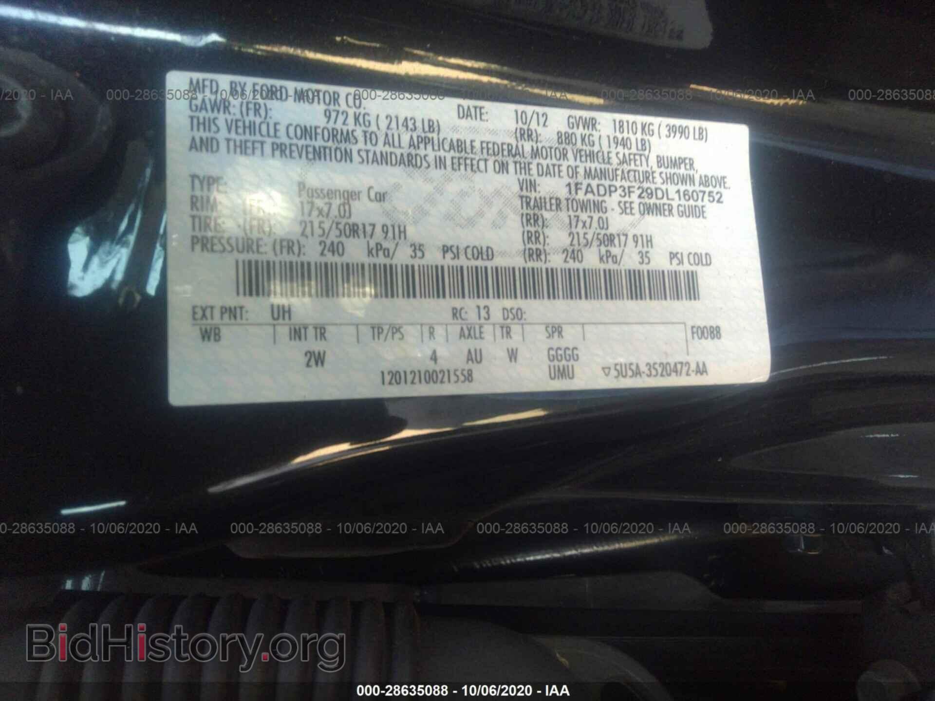 2013 FORD FOCUS - VIN: 1FADP3F29DL160752 - Фото 9