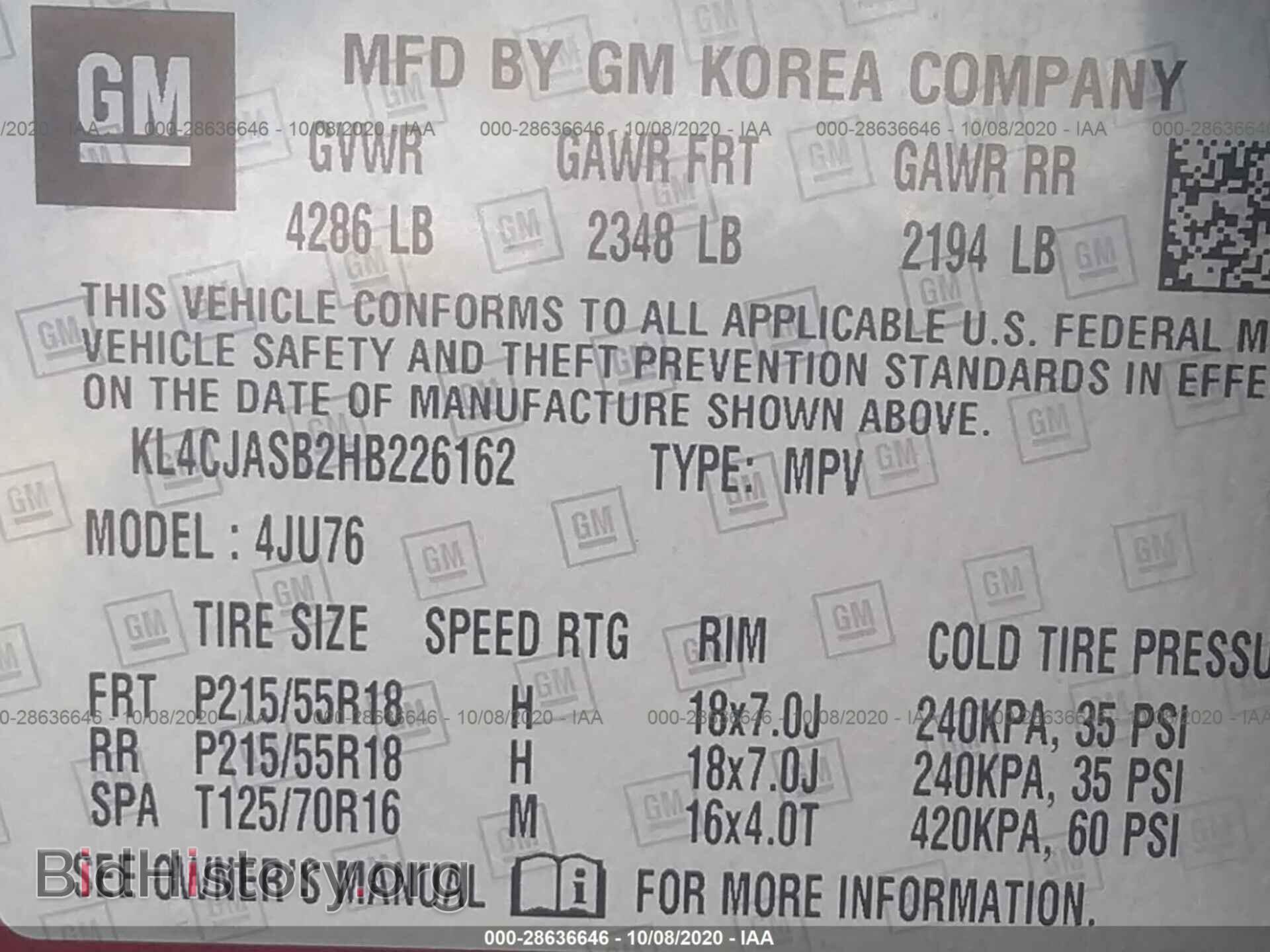 2017 BUICK ENCORE - VIN: KL4CJASB2HB226162 - Photo 9