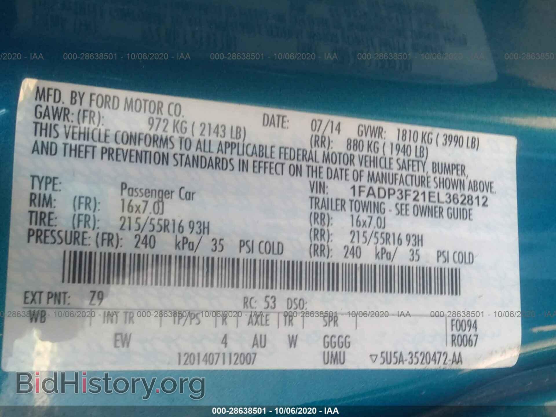 2014 FORD FOCUS - VIN: 1FADP3F21EL362812 - Photo 9