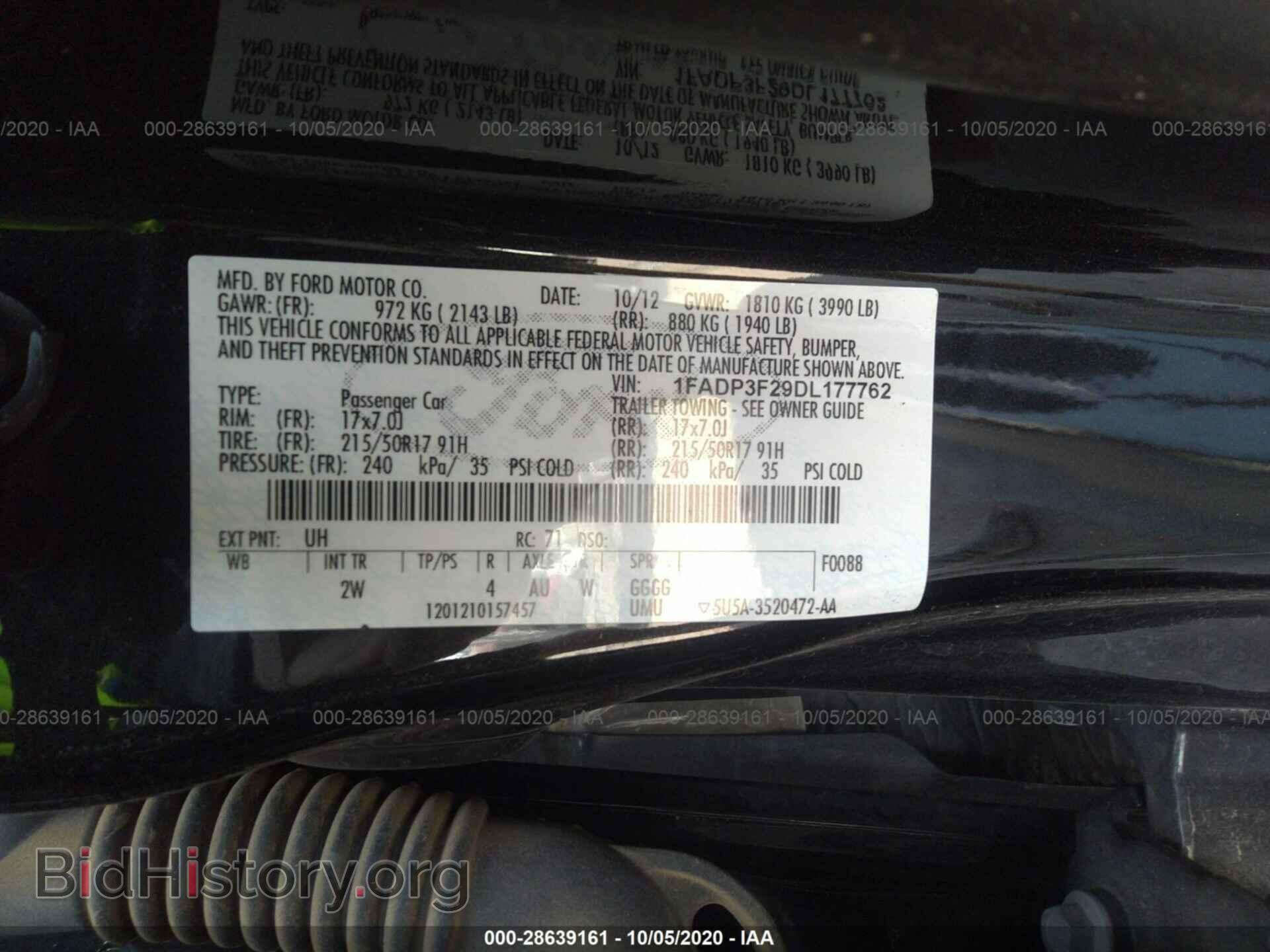 2013 FORD FOCUS - VIN: 1FADP3F29DL177762 - Фото 9