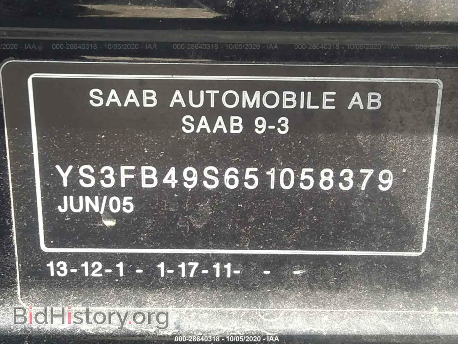 2005 SAAB 9-3 - VIN: YS3FB49S651058379 - Фото 9