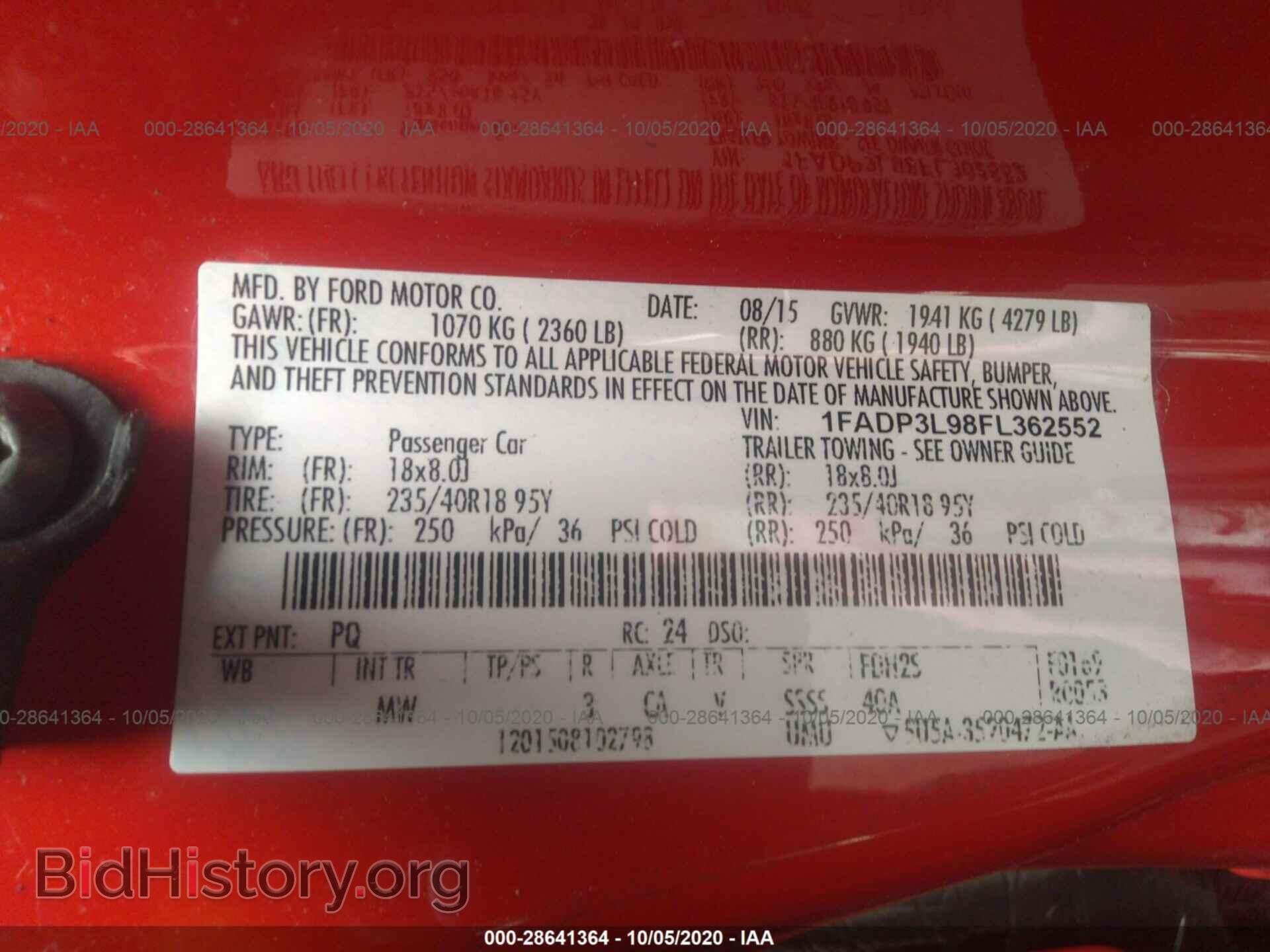2015 FORD FOCUS - VIN: 1FADP3L98FL362552 - Фото 9