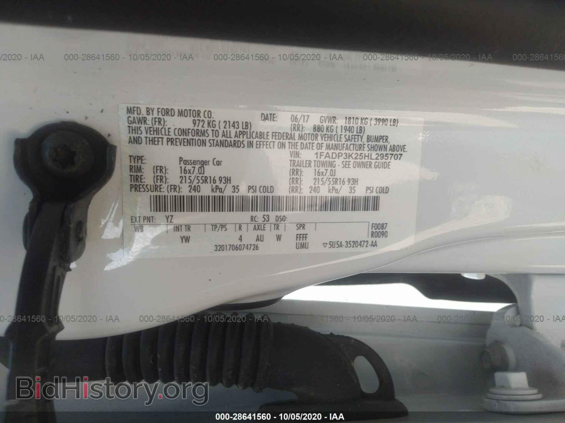 2017 FORD FOCUS - VIN: 1FADP3K25HL295707 - Фото 9