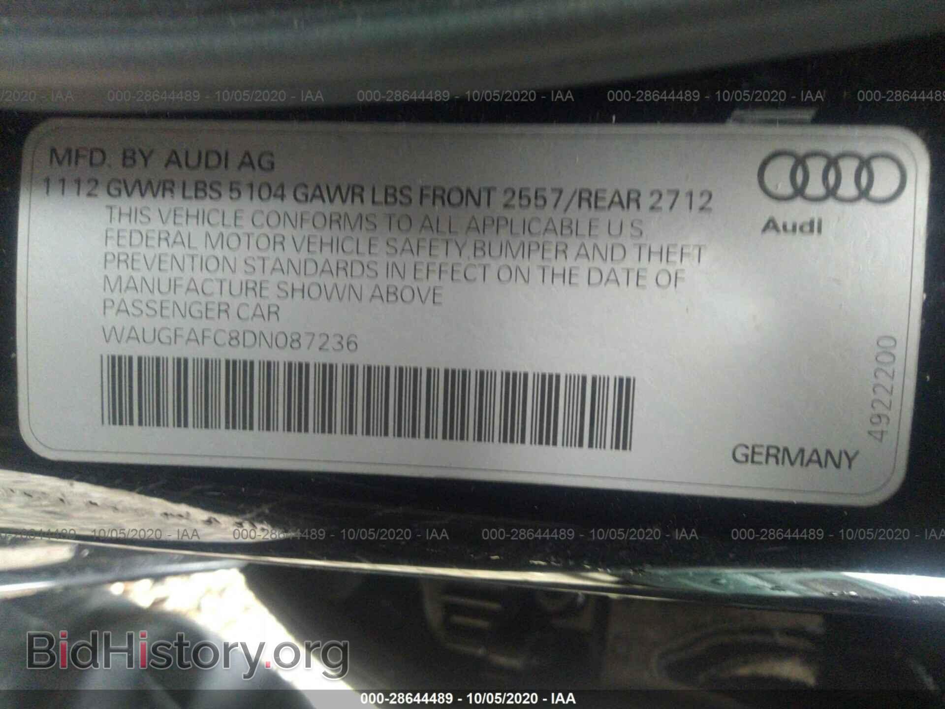 2013 AUDI A6 - VIN: WAUGFAFC8DN087236 - Фото 9