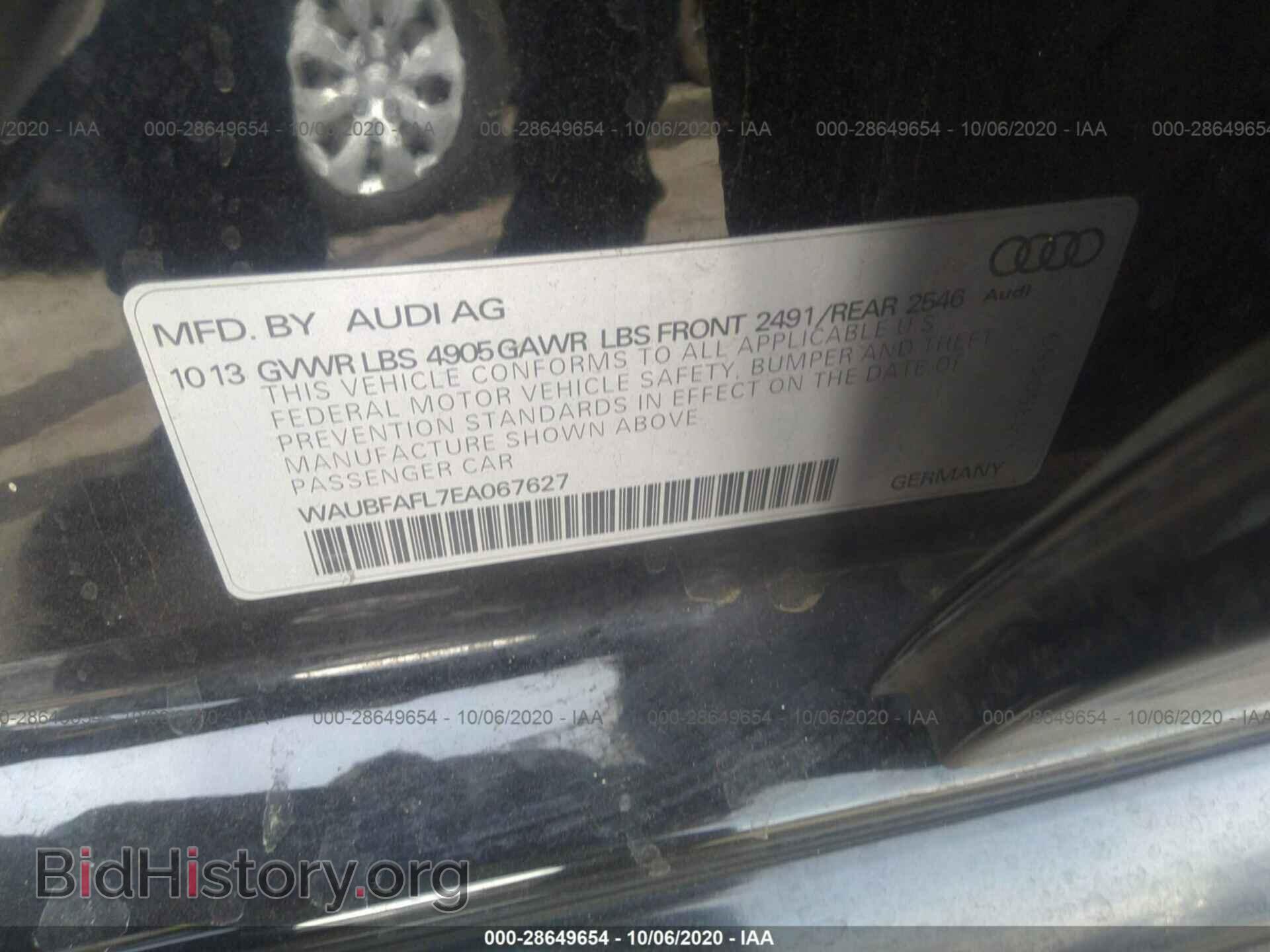 2014 AUDI A4 - VIN: WAUBFAFL7EA067627 - Фото 9