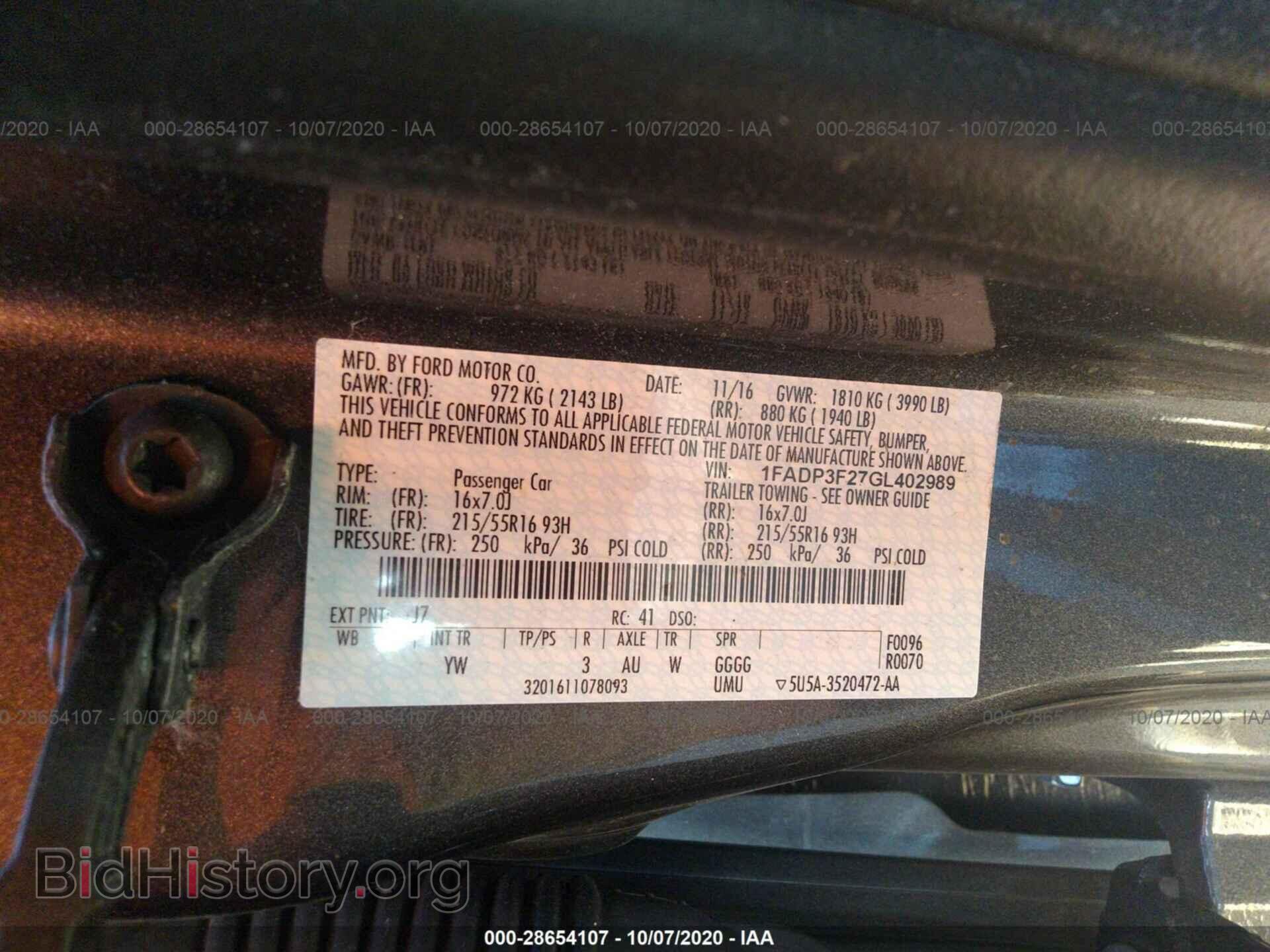 2016 FORD FOCUS - VIN: 1FADP3F27GL402989 - Photo 9